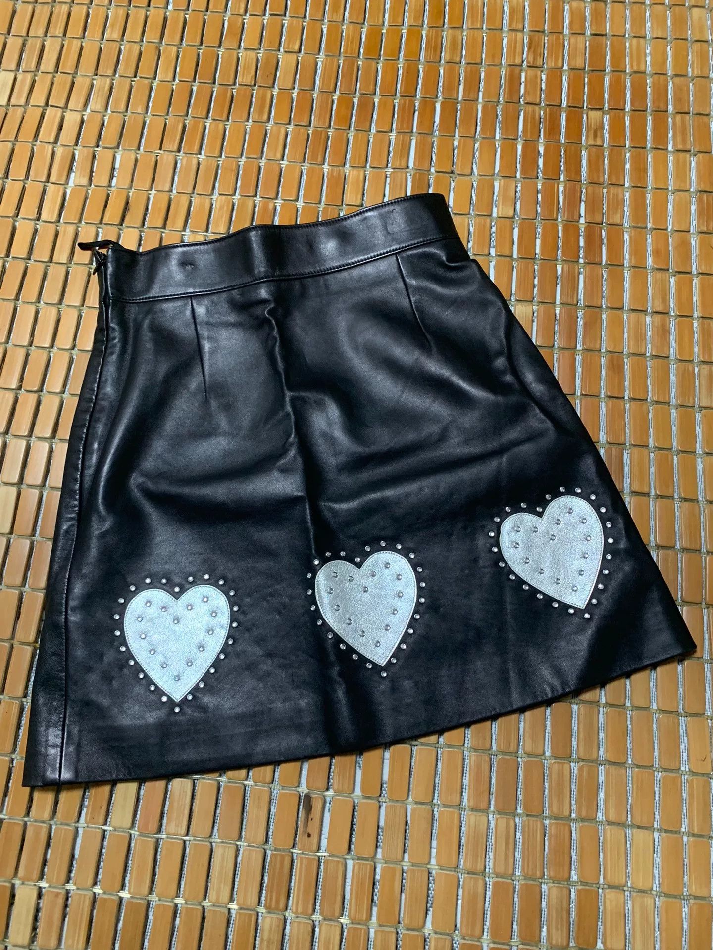 Miu Miu Miu Miu Lambskin Heart Gem Skirt Size 38" / US 16 / IT 52 - 2 Thumbnail
