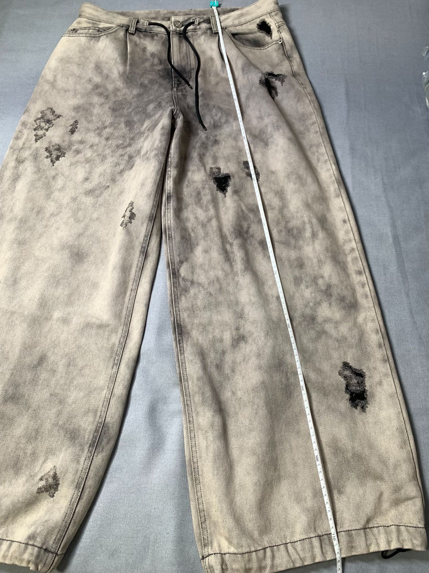 Juun.J juun.j Washed Distressed Wide-Leg Jeans Size US 30 / EU 46 - 8 Thumbnail