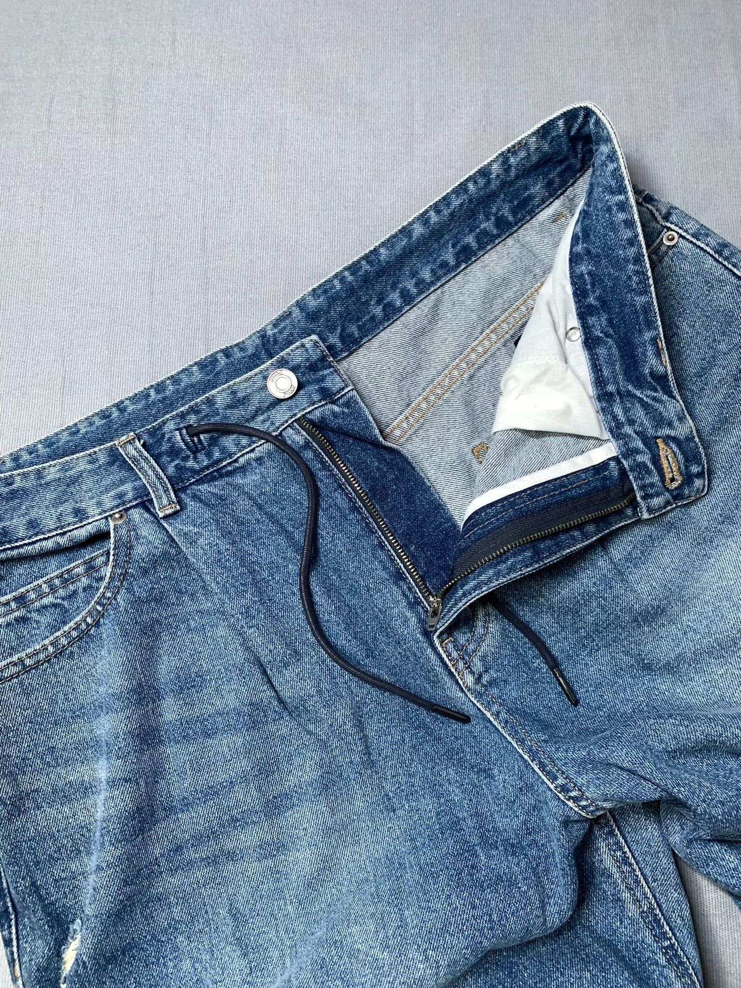 Juun.J juun.j Washed Distressed Ripped Wide-Leg Jeans Size US 30 / EU 46 - 4 Thumbnail