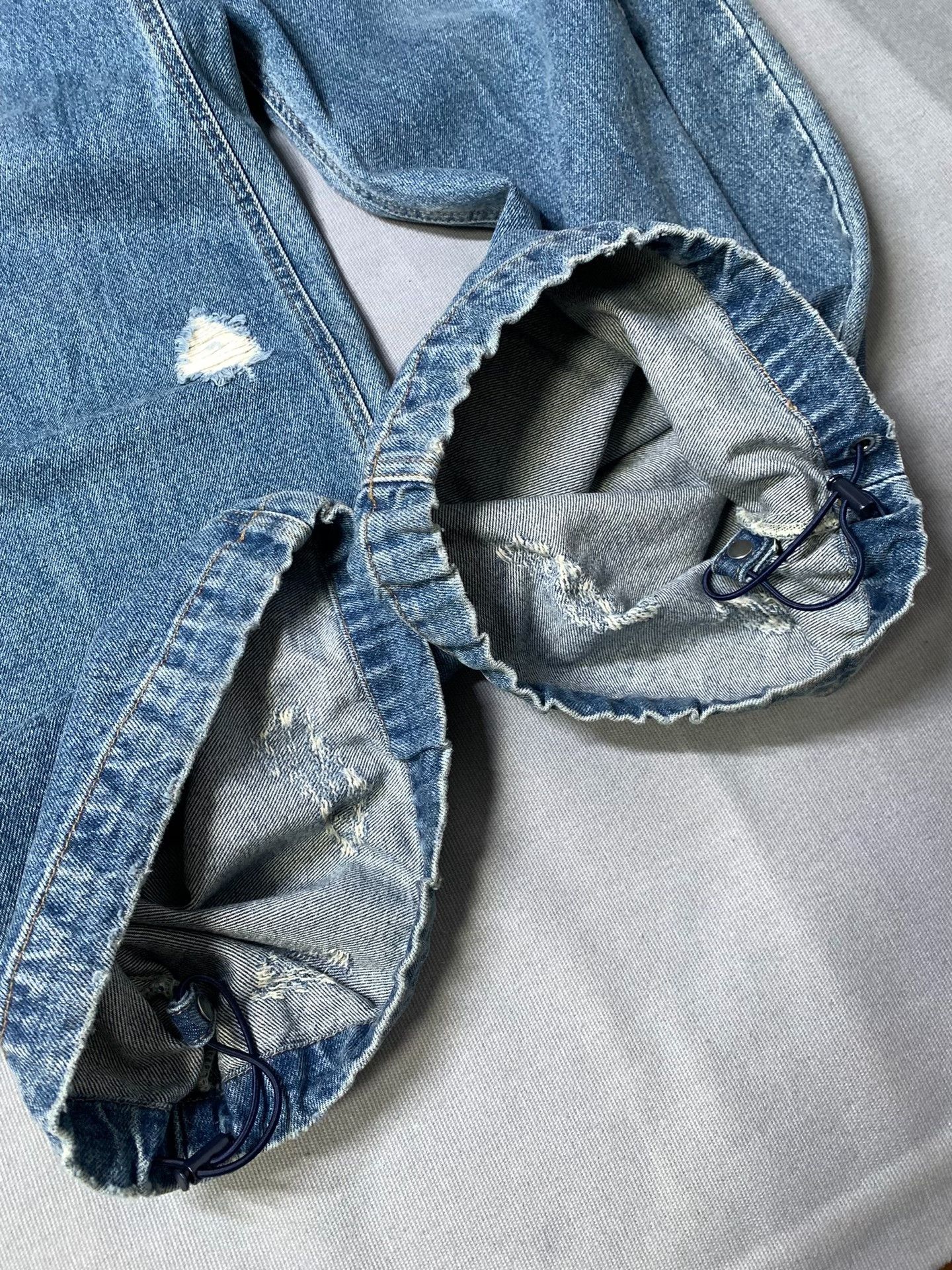 Juun.J juun.j Washed Distressed Ripped Wide-Leg Jeans Size US 30 / EU 46 - 9 Thumbnail