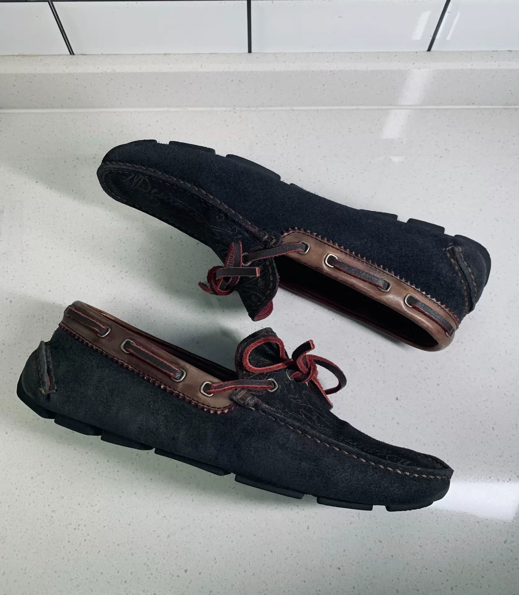 Berluti Berluti Love Letter Carving Slip-On Boat Shoes Size US 7.5 / EU 40-41 - 4 Thumbnail