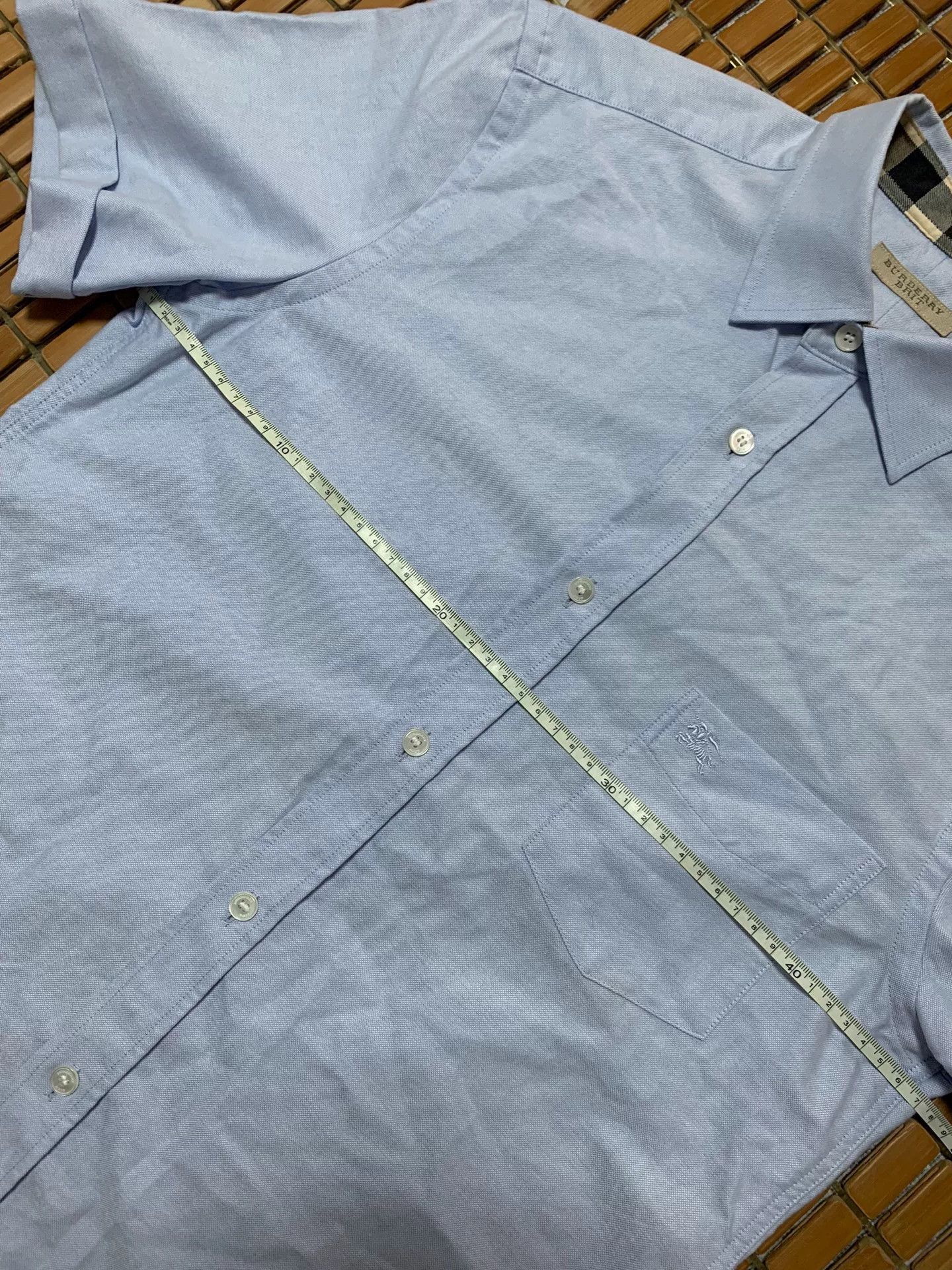 Burberry Burberry Light Blue Check Polo Short Sleeve Size US S / EU 44-46 / 1 - 7 Thumbnail