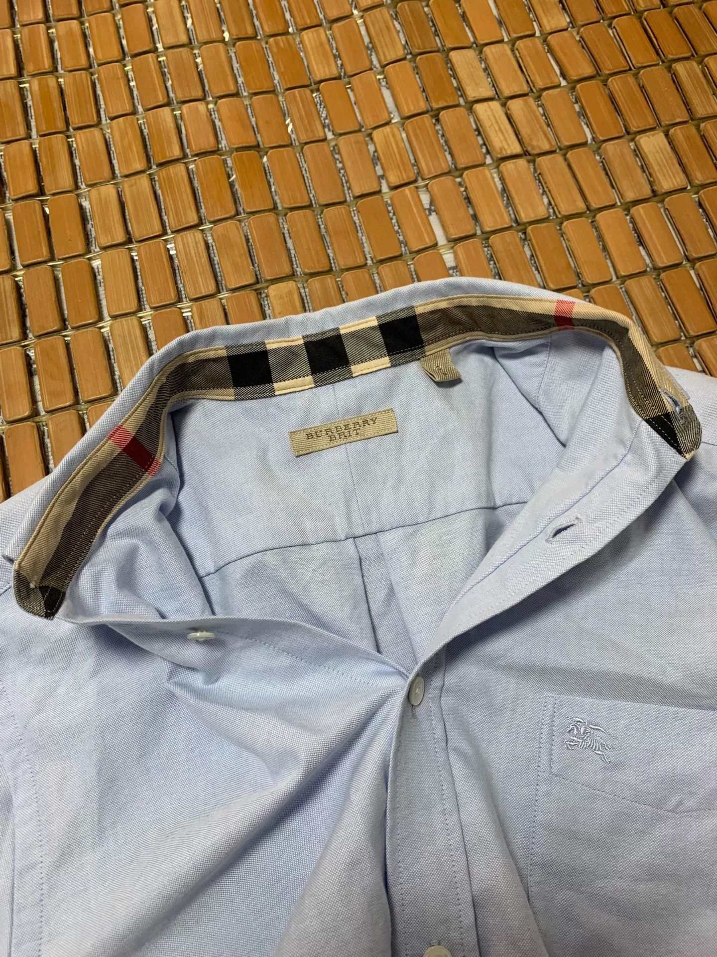 Burberry Burberry Light Blue Check Polo Short Sleeve Size US S / EU 44-46 / 1 - 5 Thumbnail