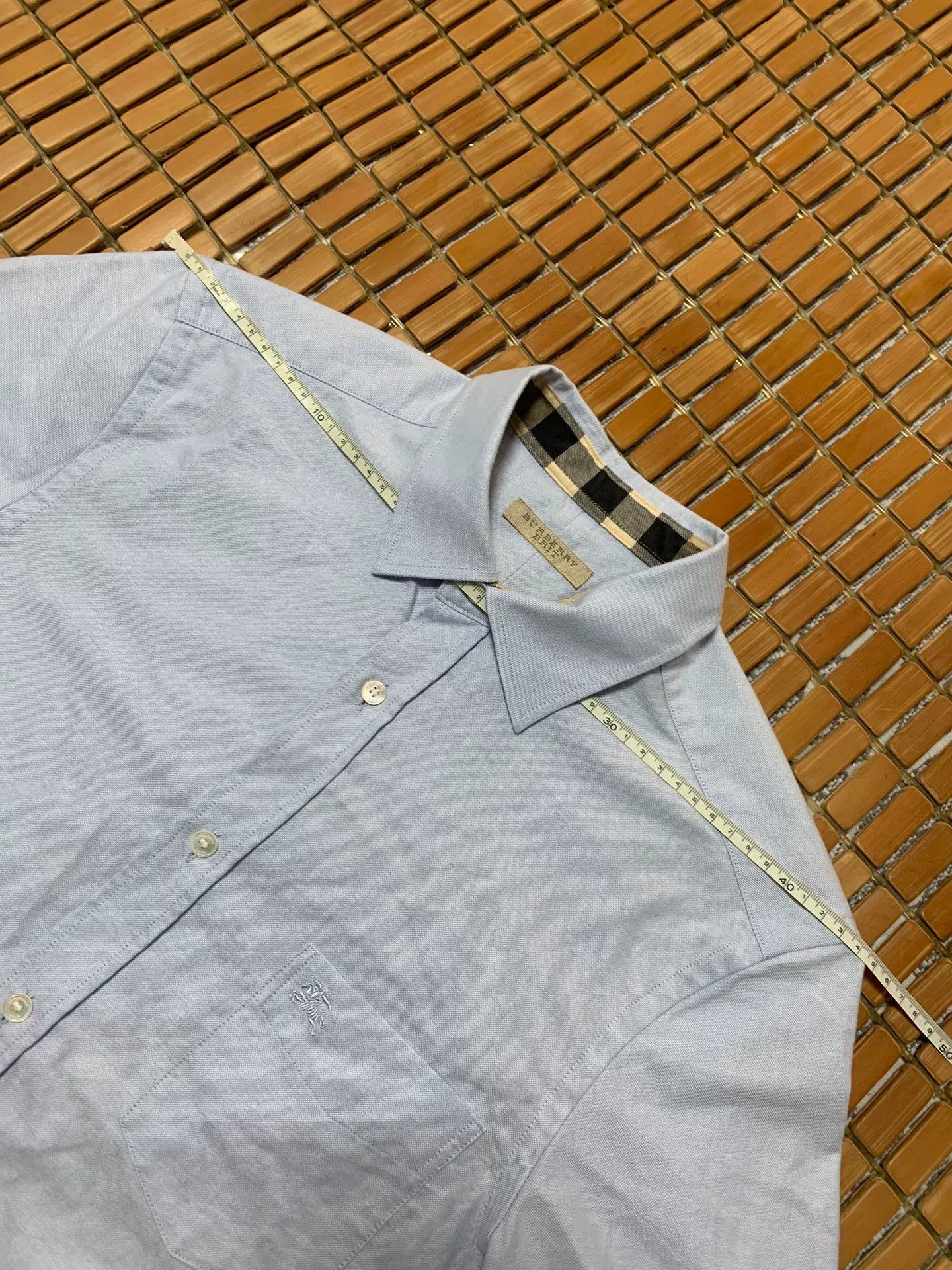 Burberry Burberry Light Blue Check Polo Short Sleeve Size US S / EU 44-46 / 1 - 6 Thumbnail