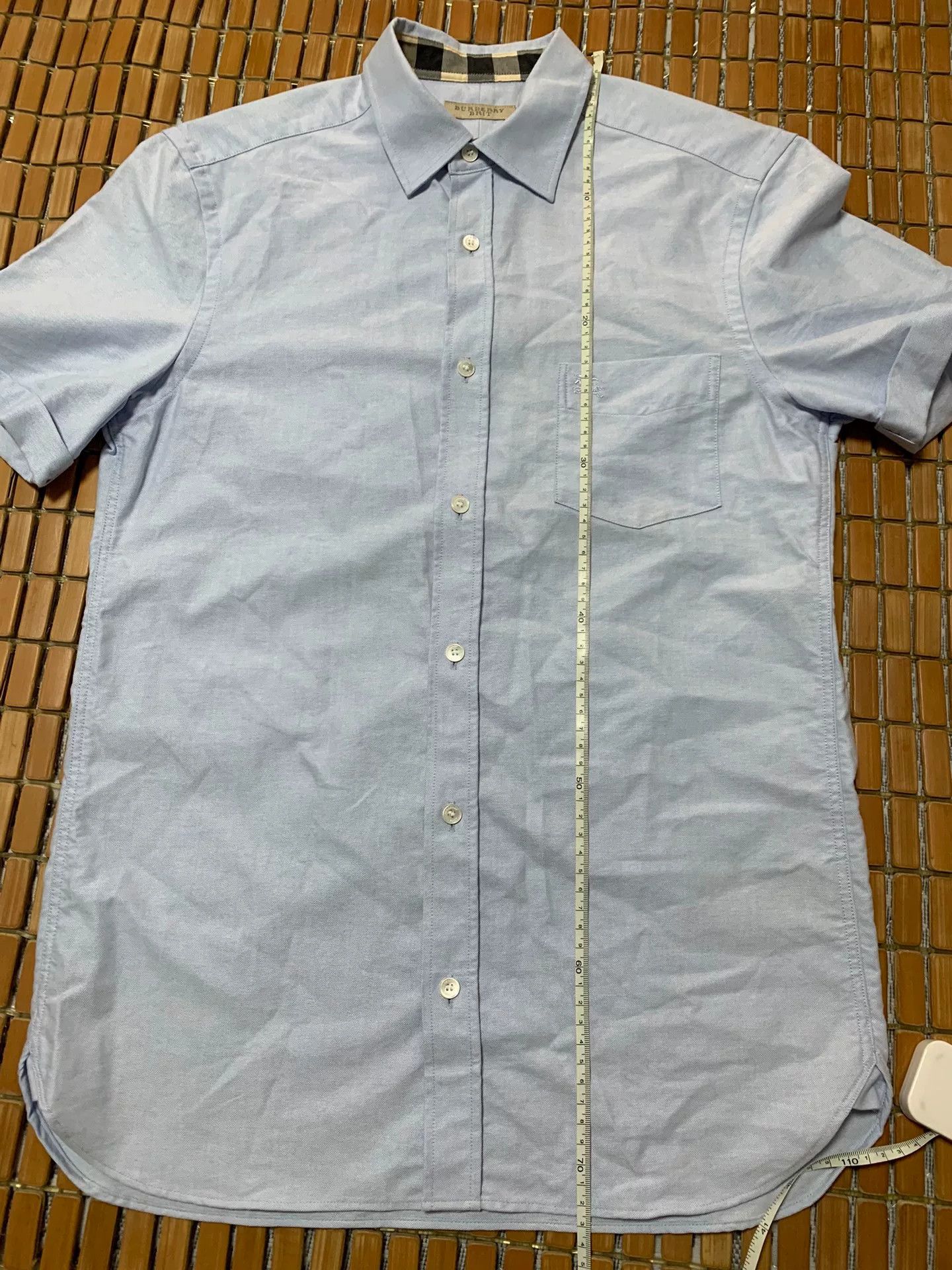 Burberry Burberry Light Blue Check Polo Short Sleeve Size US S / EU 44-46 / 1 - 8 Thumbnail