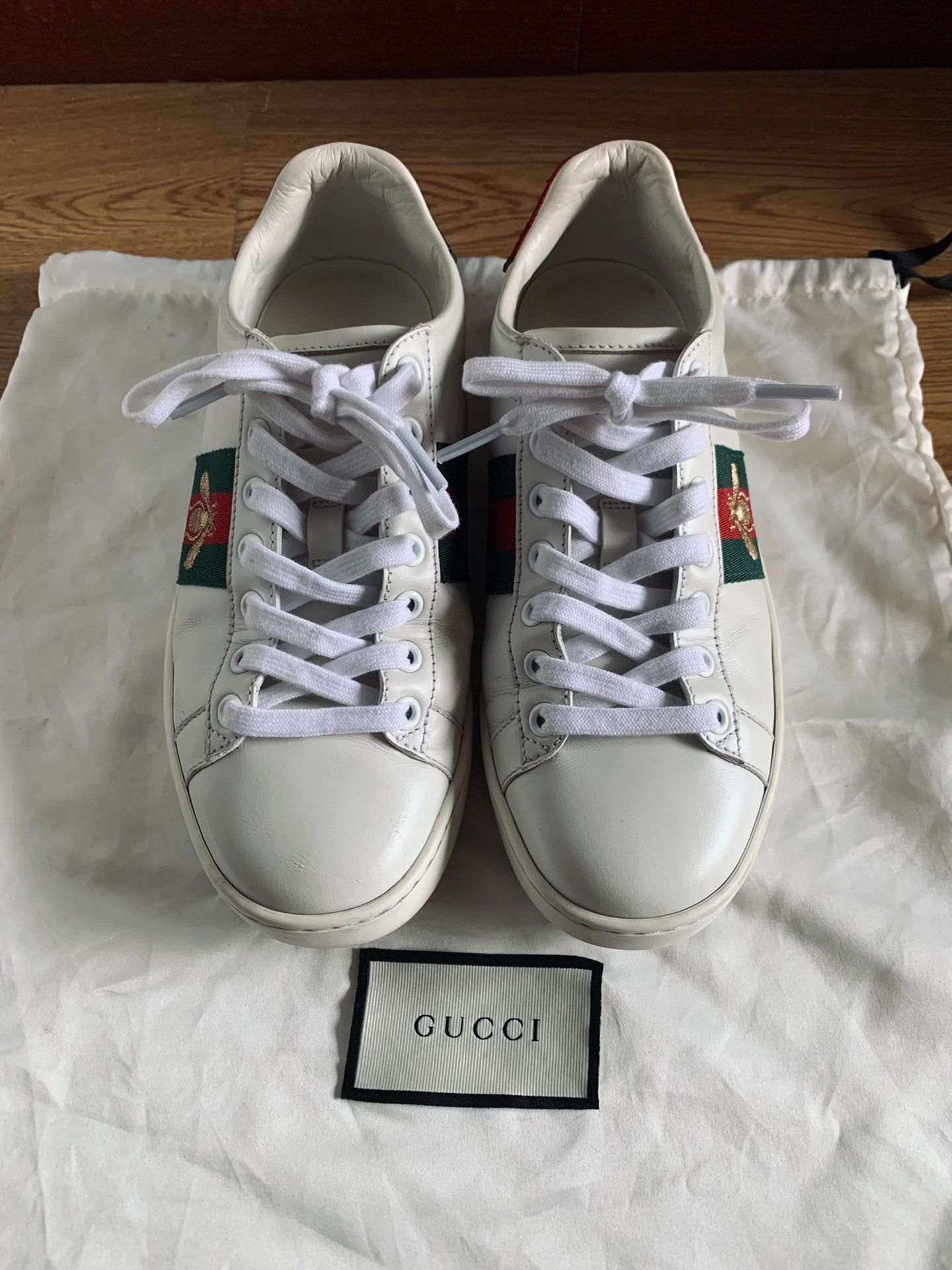 Gucci Gucci Classic Bee White Sneakers Size US 4.5 / IT 34.5 - 2 Thumbnail