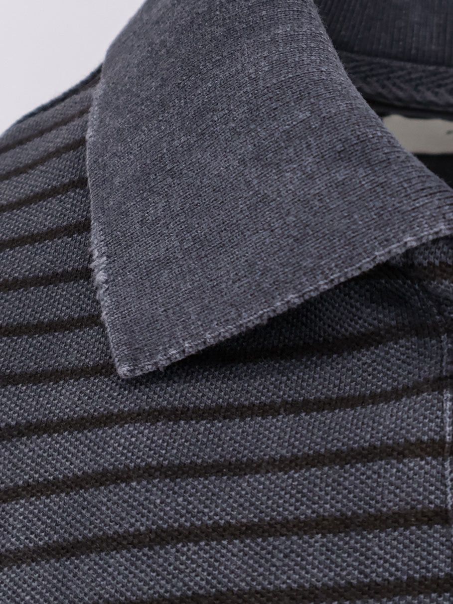 TONYWACK Cotton Polo Shirt With Striped Profiles Size US XL / EU 56 / 4 - 3 Thumbnail