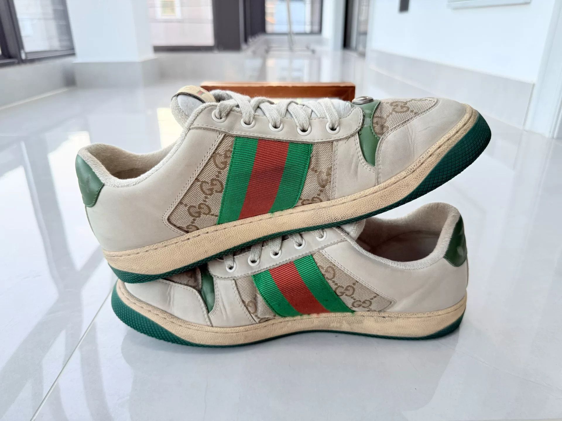 Gucci Gucci Distressed Green Lowtop Sneakers 10 Men Size US 10 / EU 43 - 3 Thumbnail