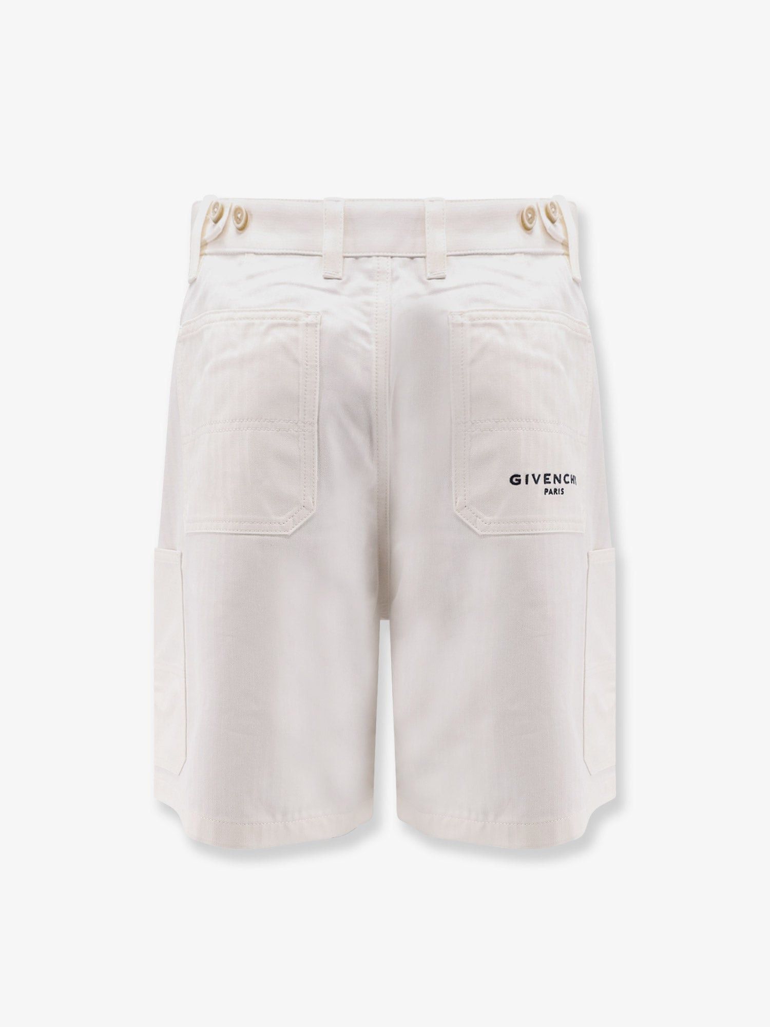 Givenchy Cotton Bermuda Shorts With Logo Embroidery Size US 31 - 2 Thumbnail