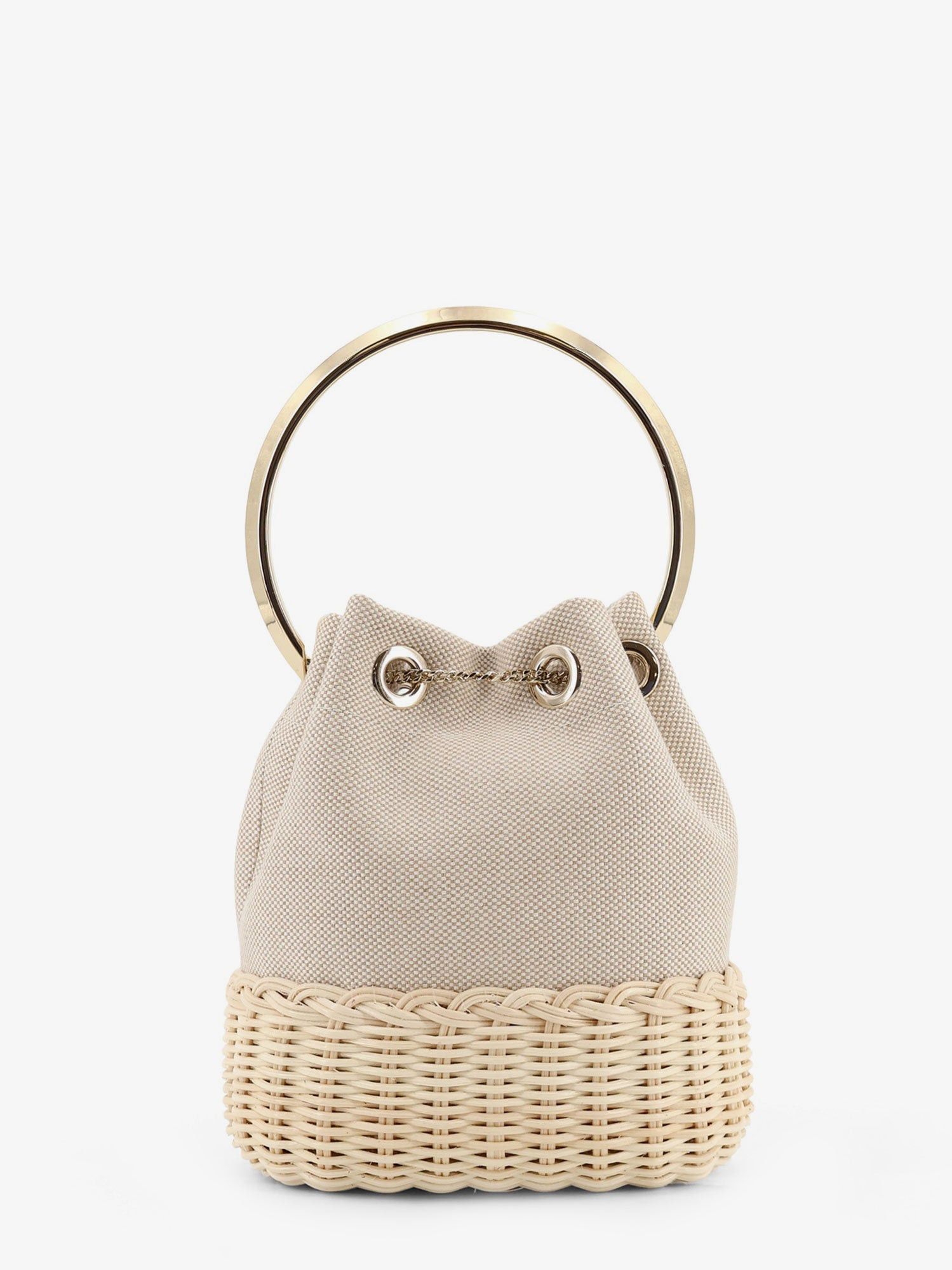 Jimmy Choo Bon Bon Raffia And Canvas Bucket Bag Size ONE SIZE - 2 Thumbnail