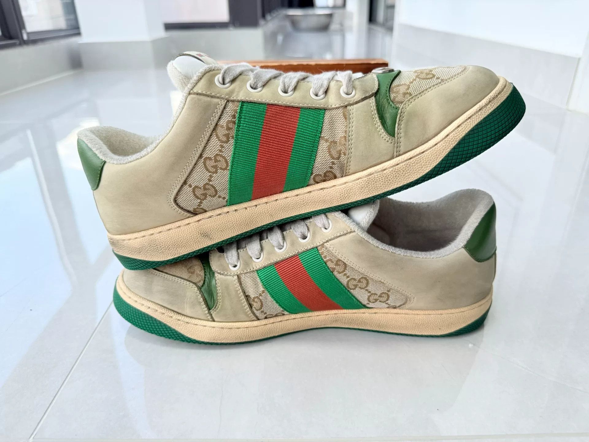 Gucci Gucci Distressed Green Lowtop Sneakers 10 Men Size US 10 / EU 43 - 3 Thumbnail