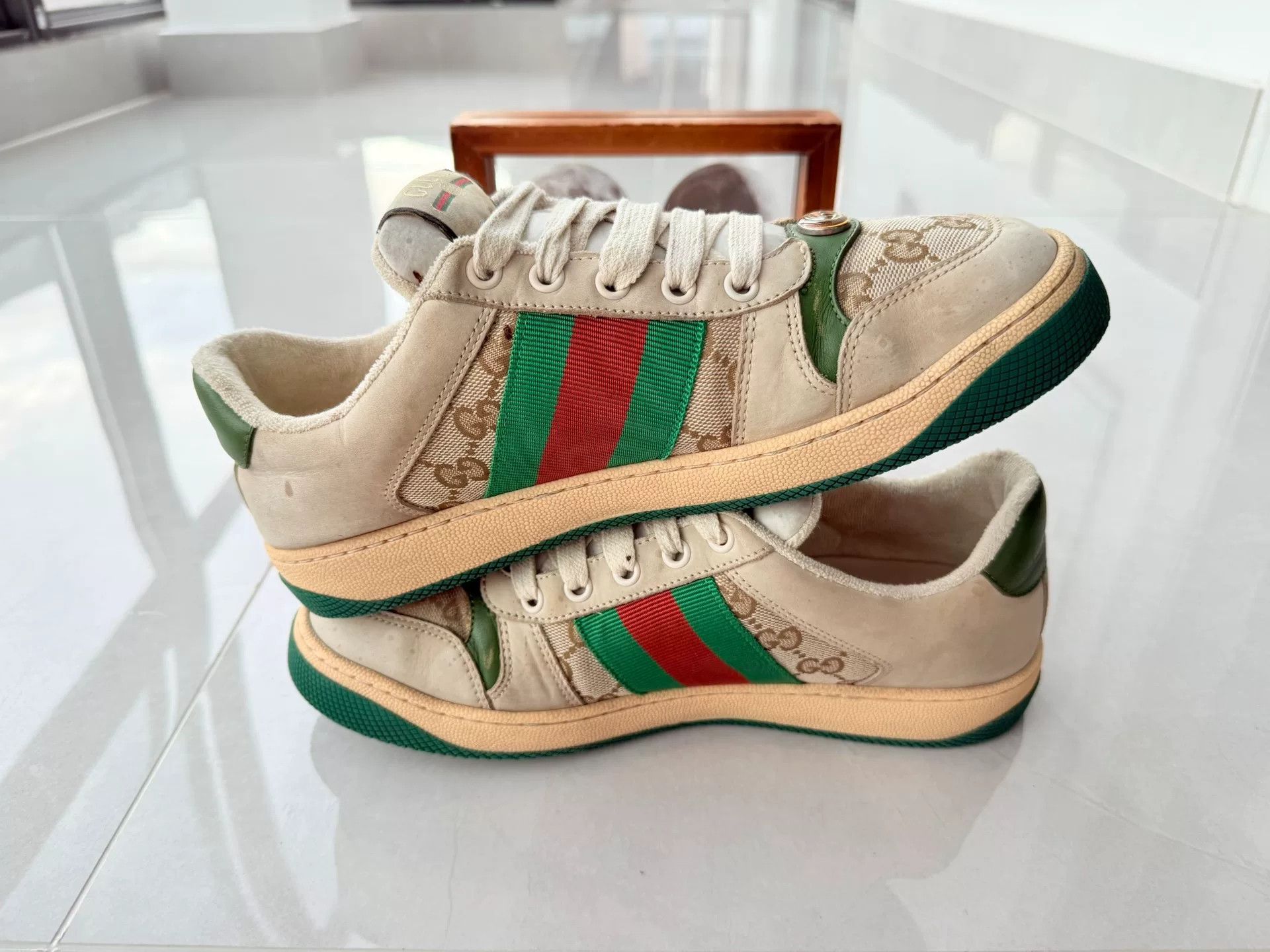 Gucci Gucci Distressed Green Lowtop Sneakers 10 Men Size US 10 / EU 43 - 3 Thumbnail