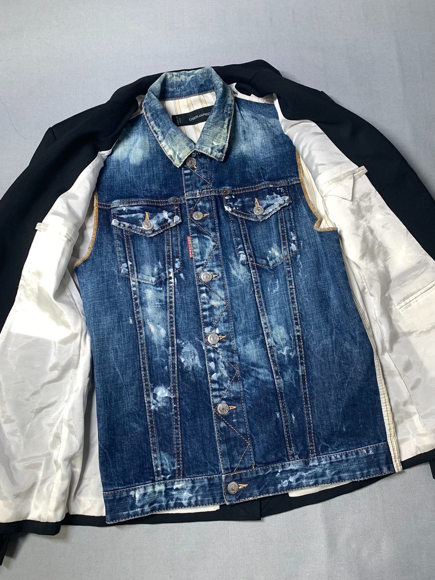 Dsquared2 Dsquared2 Two-in-One Denim Vest Blazer Size US M / EU 48-50 / 2 - 3 Thumbnail