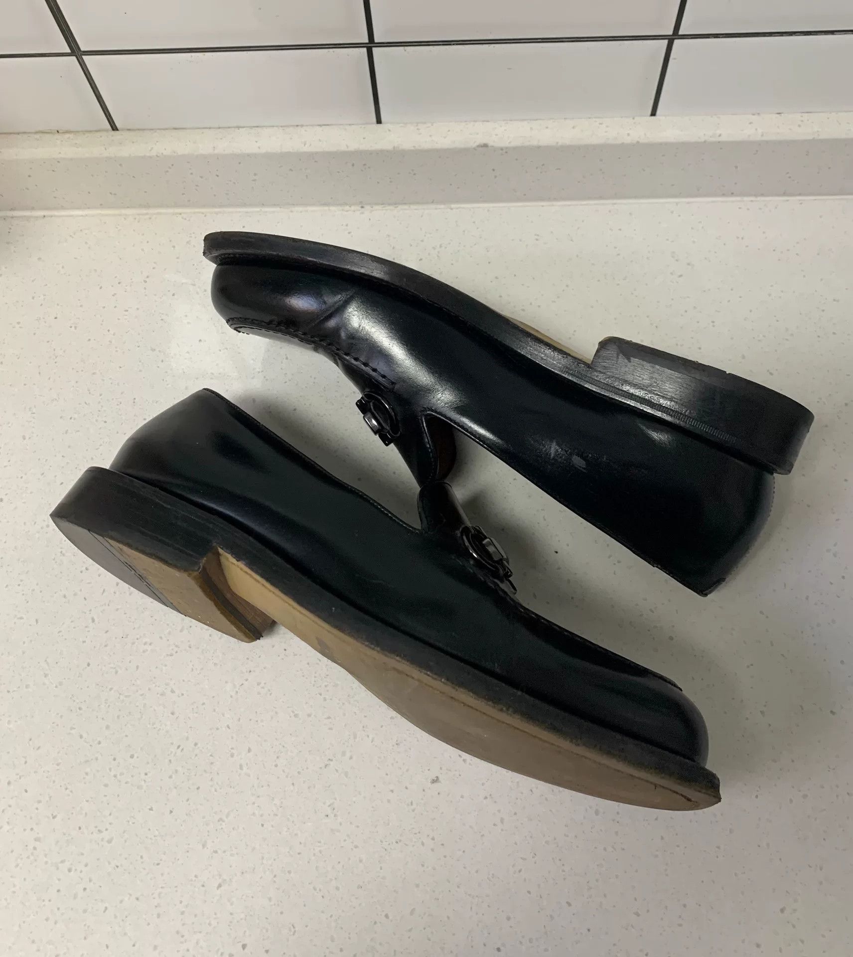 Salvatore Ferragamo Ferragamo Men's Leather Buckle Shoes Size US 8 / EU 41 - 3 Thumbnail