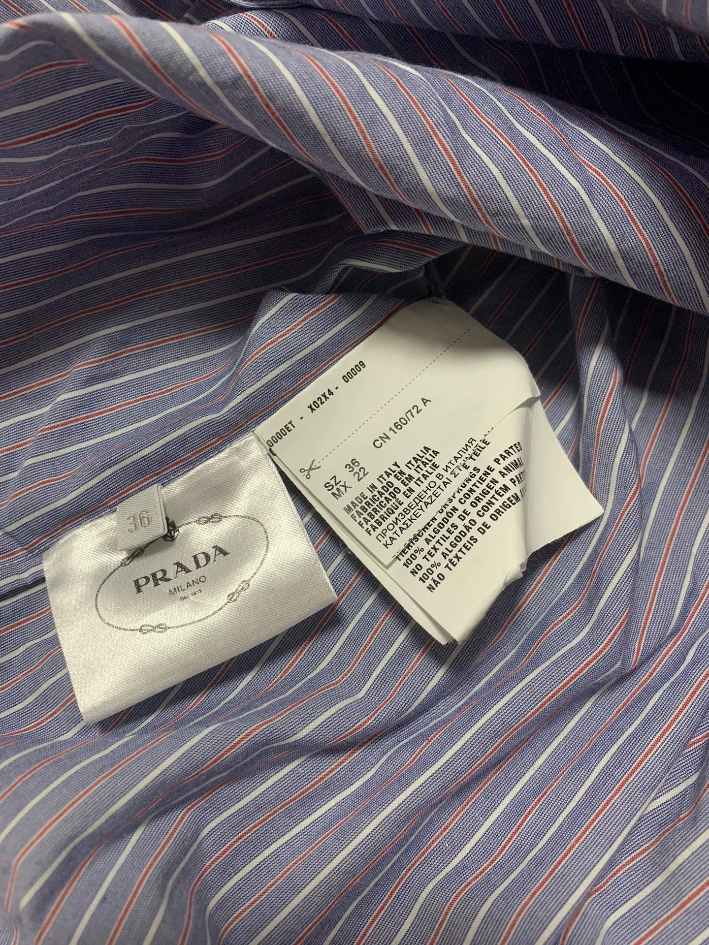Prada Prada Striped Ribbon Shirt Size XS / US 0-2 / IT 36-38 - 5 Thumbnail