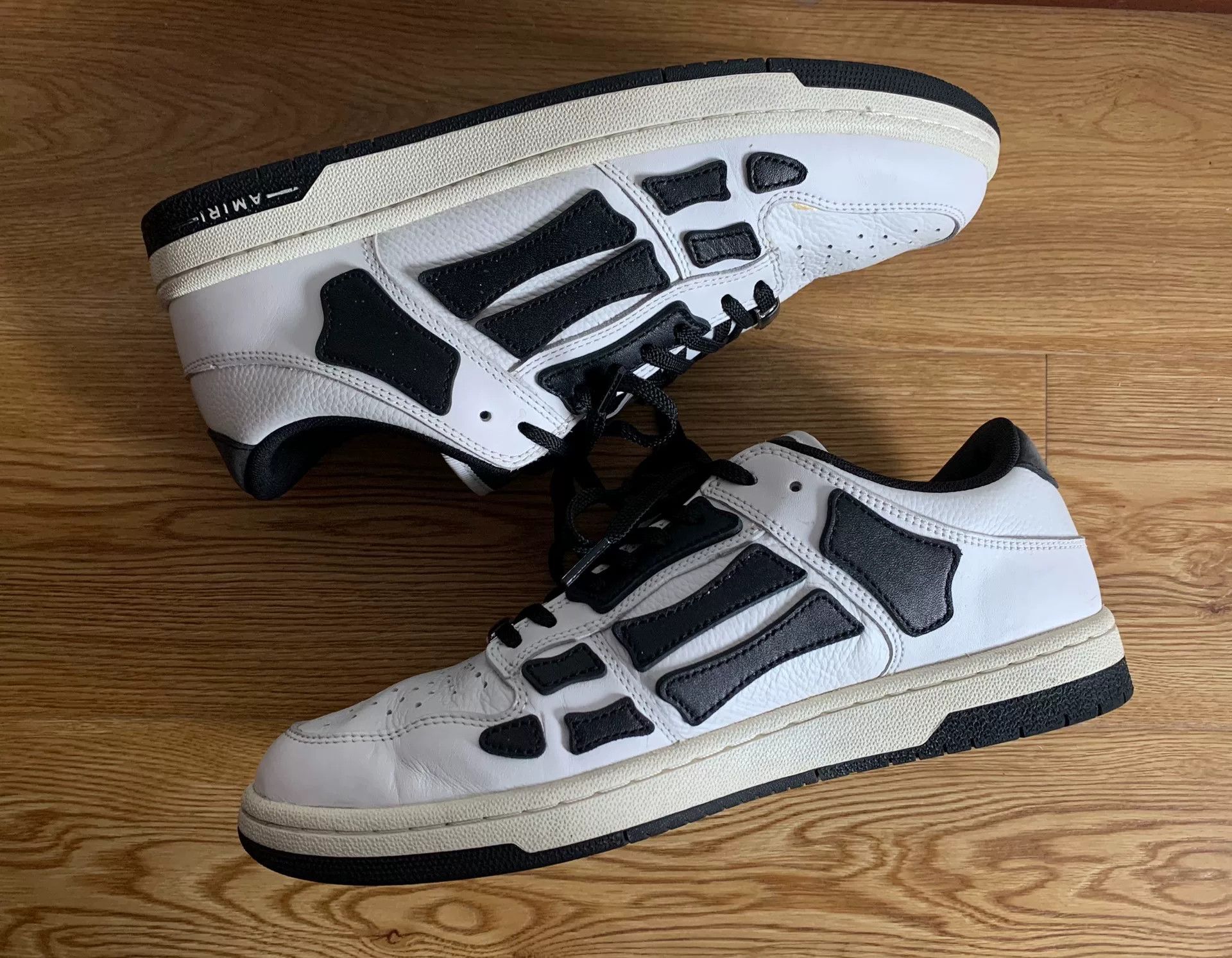 Amiri Amiri Skel Top Low Black White Size US 10 / EU 43 - 4 Thumbnail