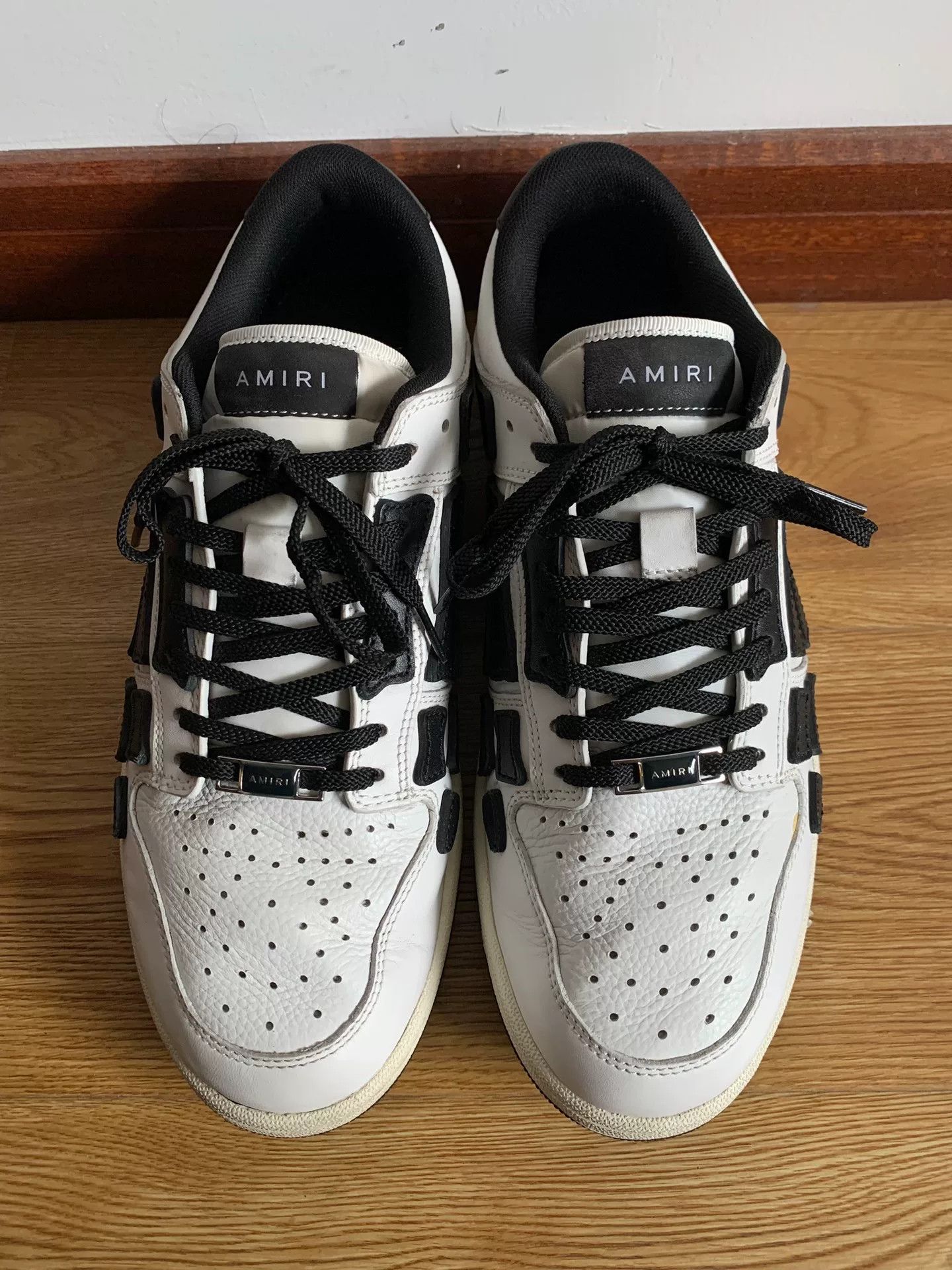 Amiri Amiri Skel Top Low Black White Size US 10 / EU 43 - 2 Thumbnail