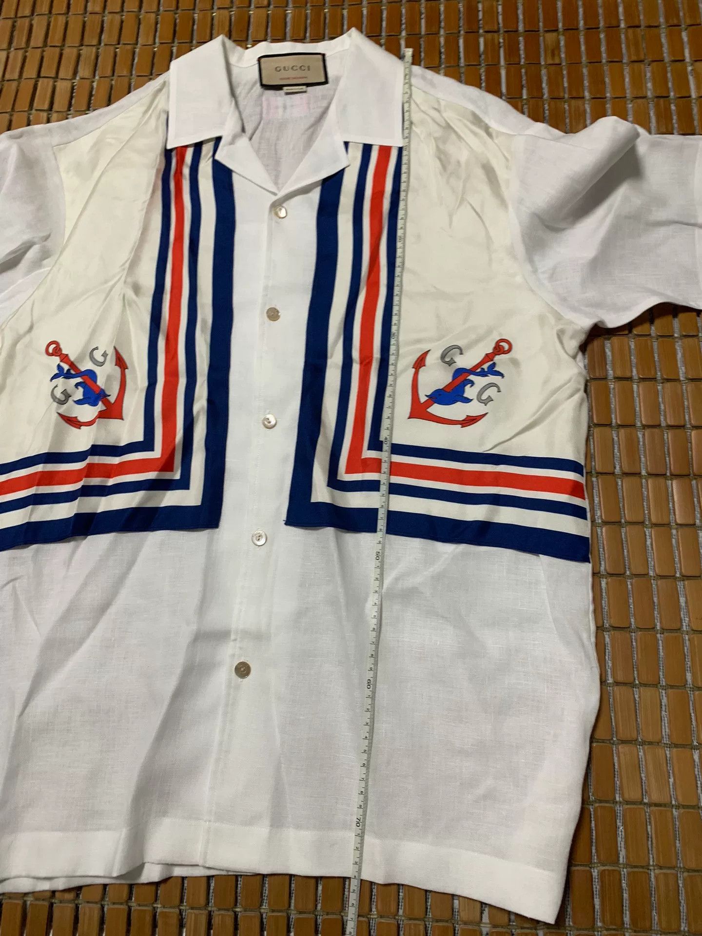 Gucci Gucci Linen Silk Dolphin Shirt Size US M / EU 48-50 / 2 - 8 Thumbnail