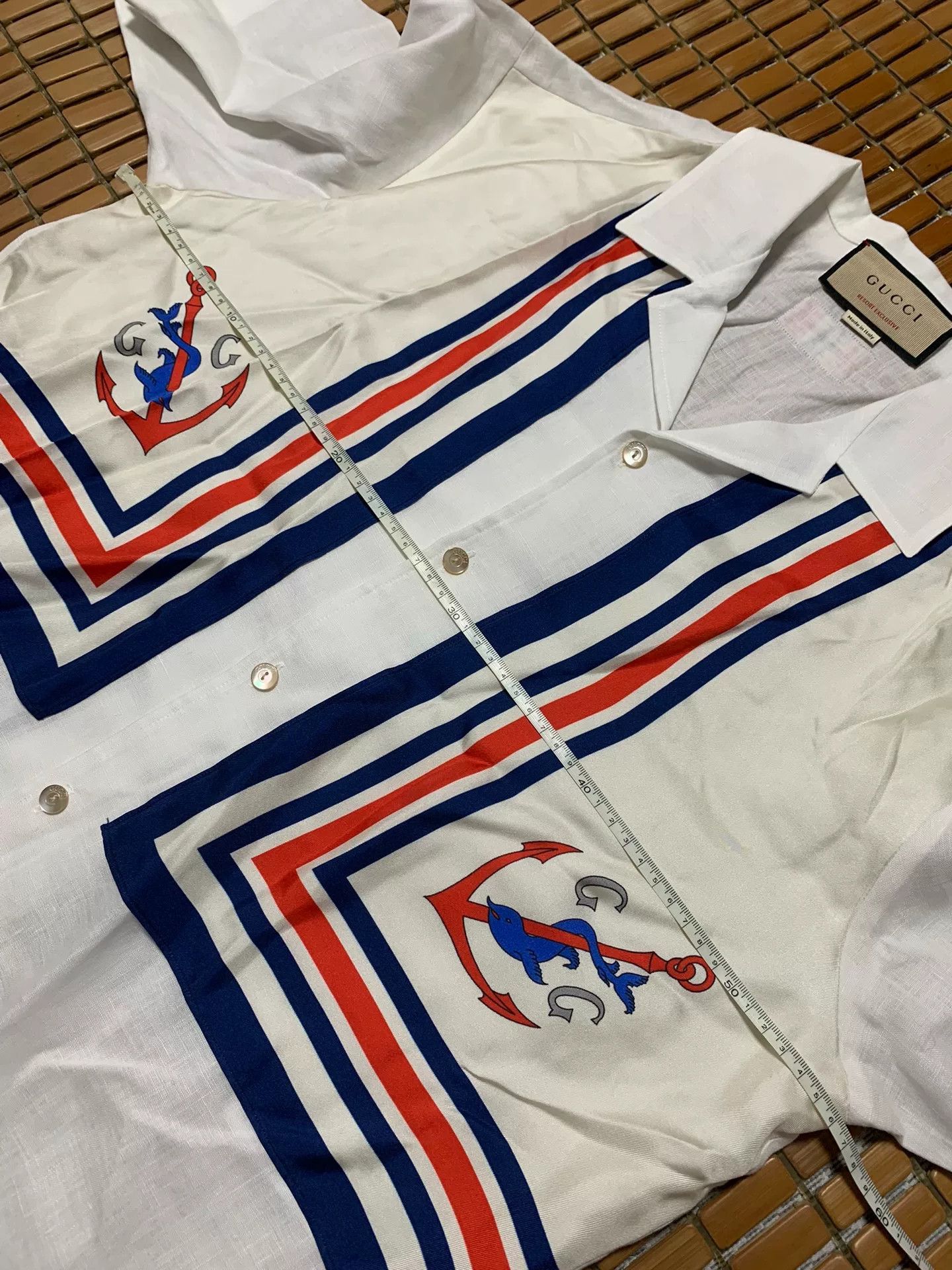 Gucci Gucci Linen Silk Dolphin Shirt Size US M / EU 48-50 / 2 - 7 Thumbnail