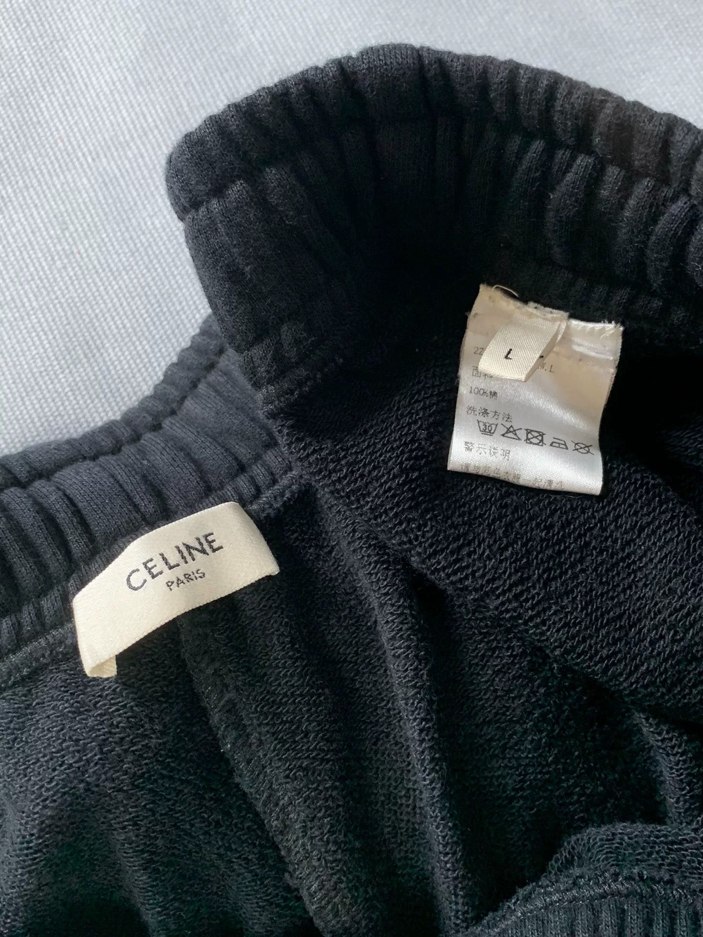 Celine Celine Black Logo Print Cotton Pants Size US 32 / EU 48 - 4 Thumbnail