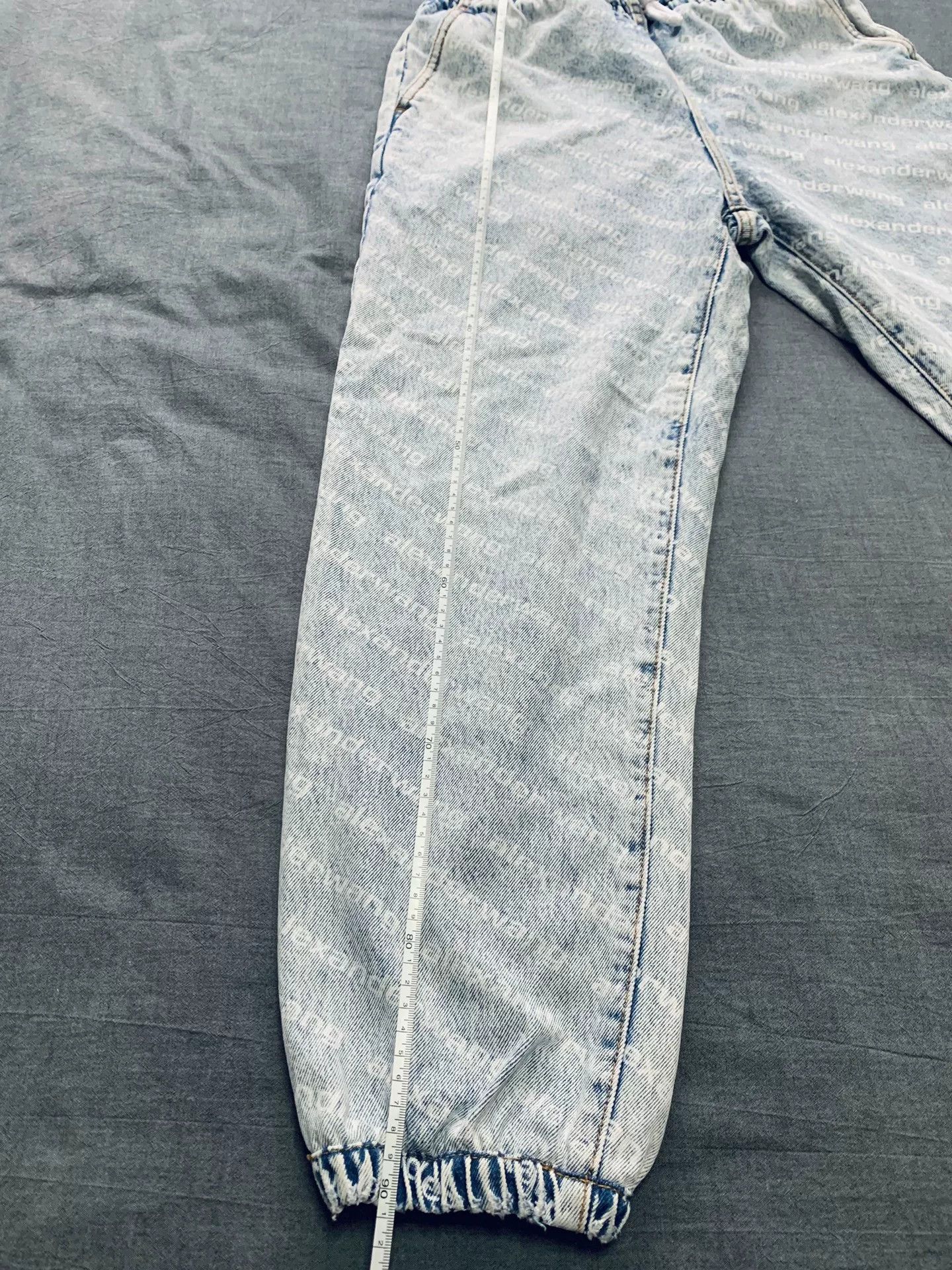 Alexander Wang Alexander Wang Light Blue Logo Distressed Denim Pants Size 22" - 9 Thumbnail