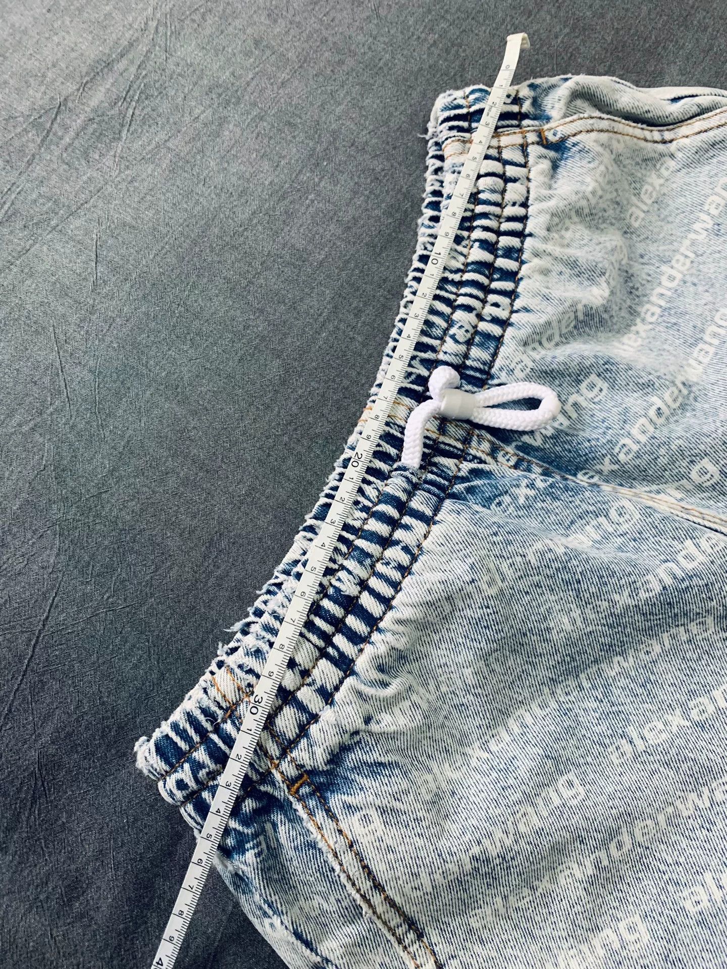 Alexander Wang Alexander Wang Light Blue Logo Distressed Denim Pants Size 22" - 8 Thumbnail