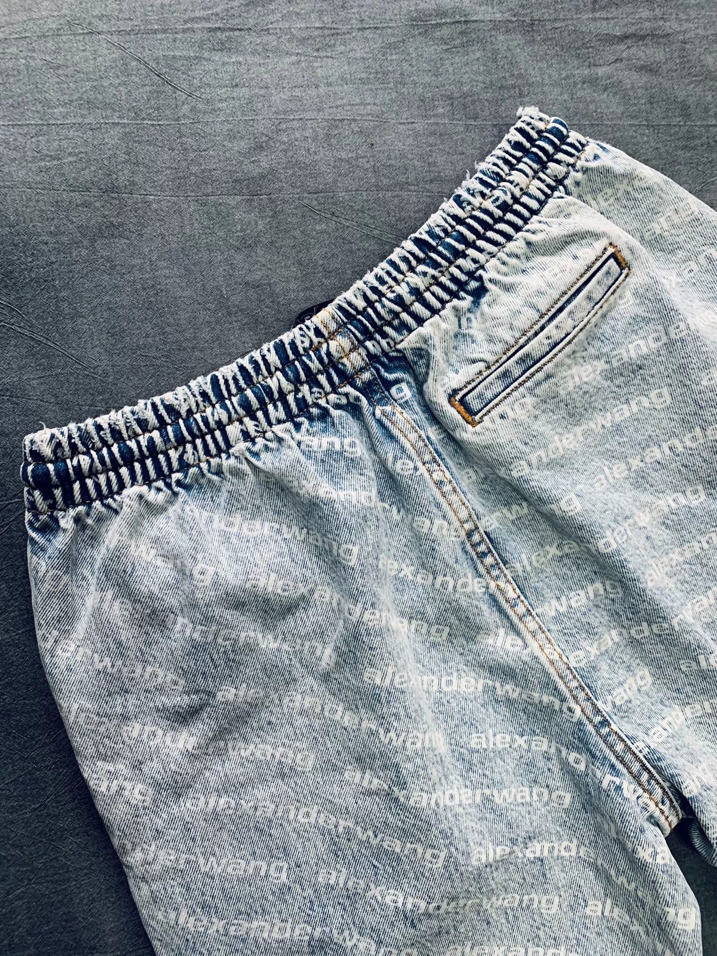 Alexander Wang Alexander Wang Light Blue Logo Distressed Denim Pants Size 22" - 4 Thumbnail