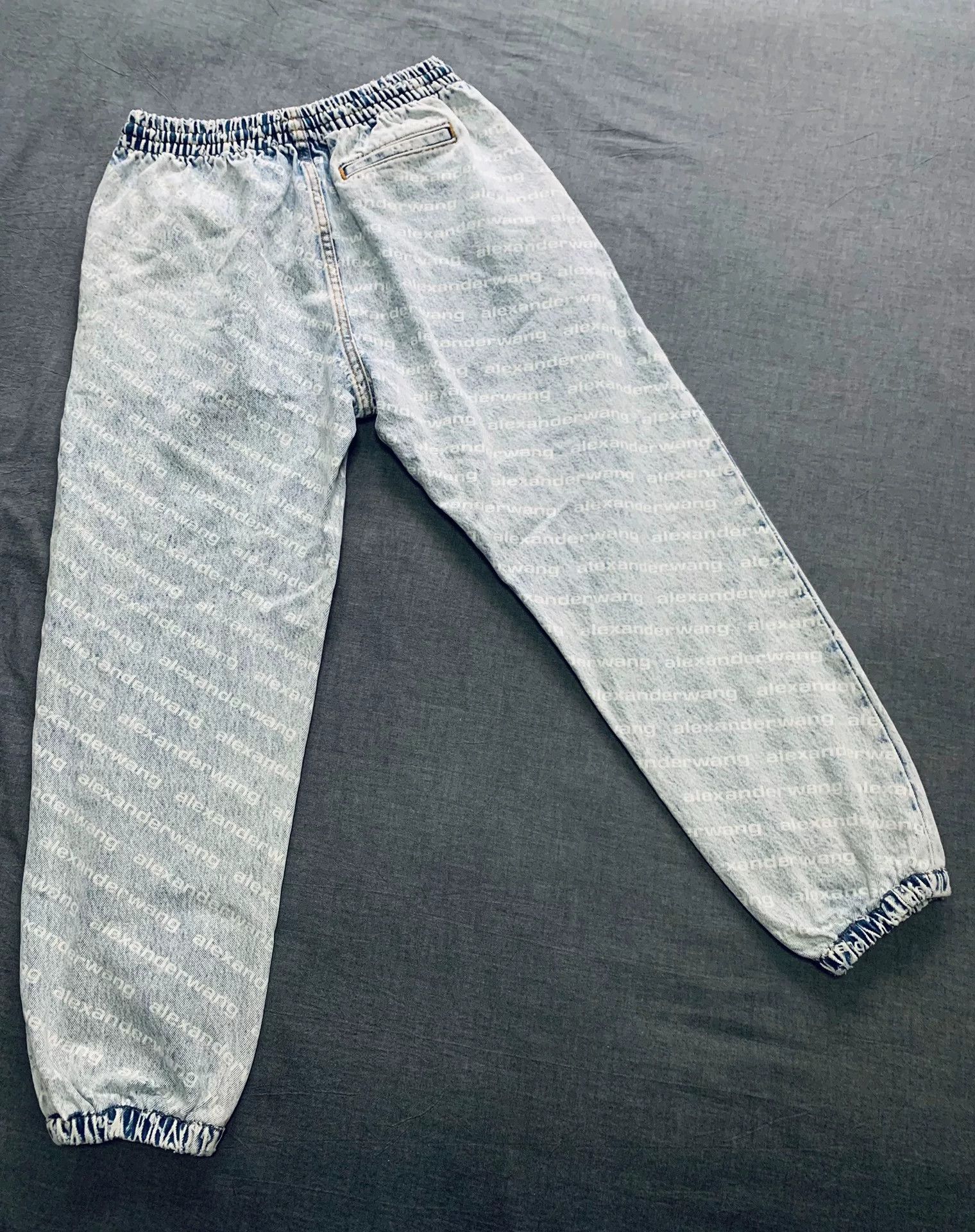 Alexander Wang Alexander Wang Light Blue Logo Distressed Denim Pants Size 22" - 2 Thumbnail