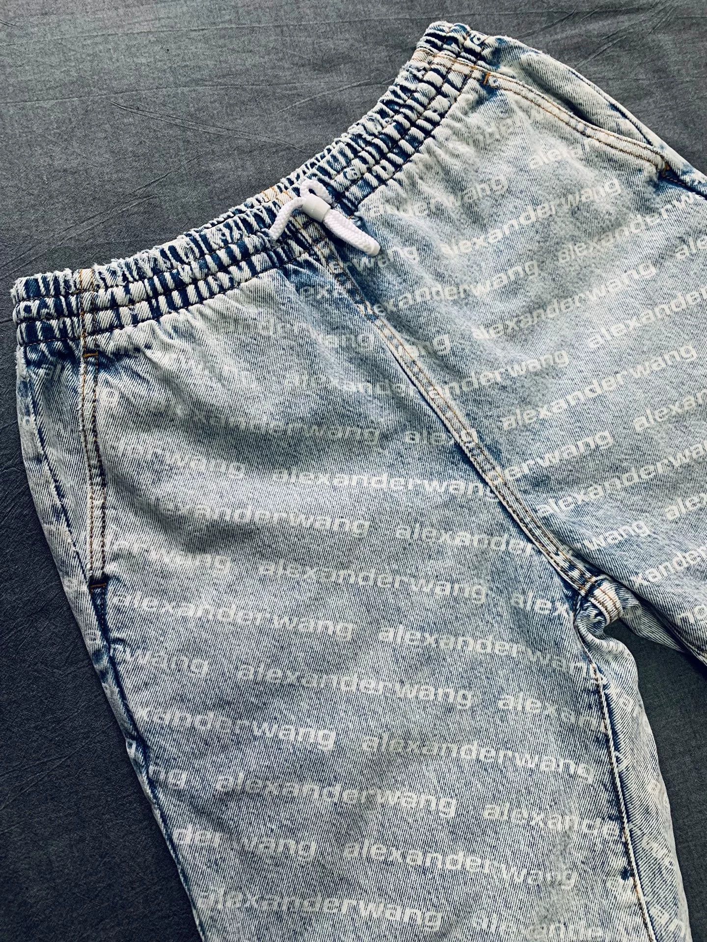 Alexander Wang Alexander Wang Light Blue Logo Distressed Denim Pants Size 22" - 3 Thumbnail