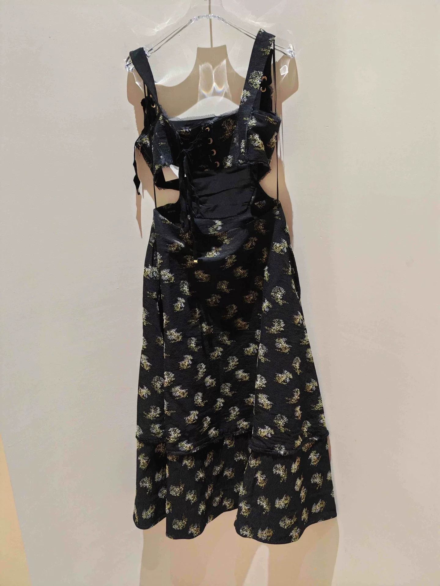 Enfants Riches Deprimes ERDEM UK10 Black Gold Floral Dress Size S / US 4 / IT 40 - 3 Thumbnail