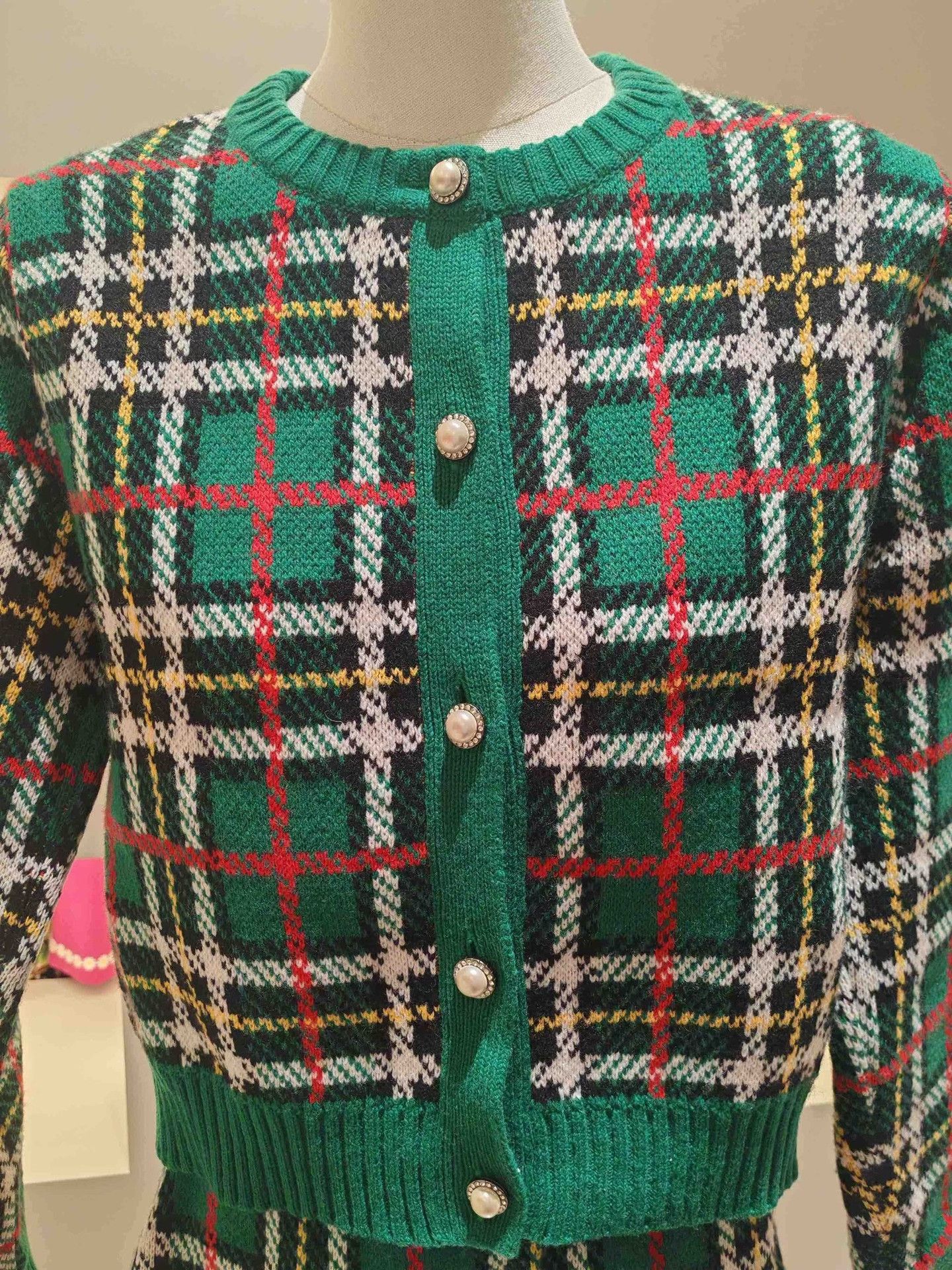 Miu Miu Miu Miu Green Plaid Knit Set Size M / US 6-8 / IT 42-44 - 3 Thumbnail