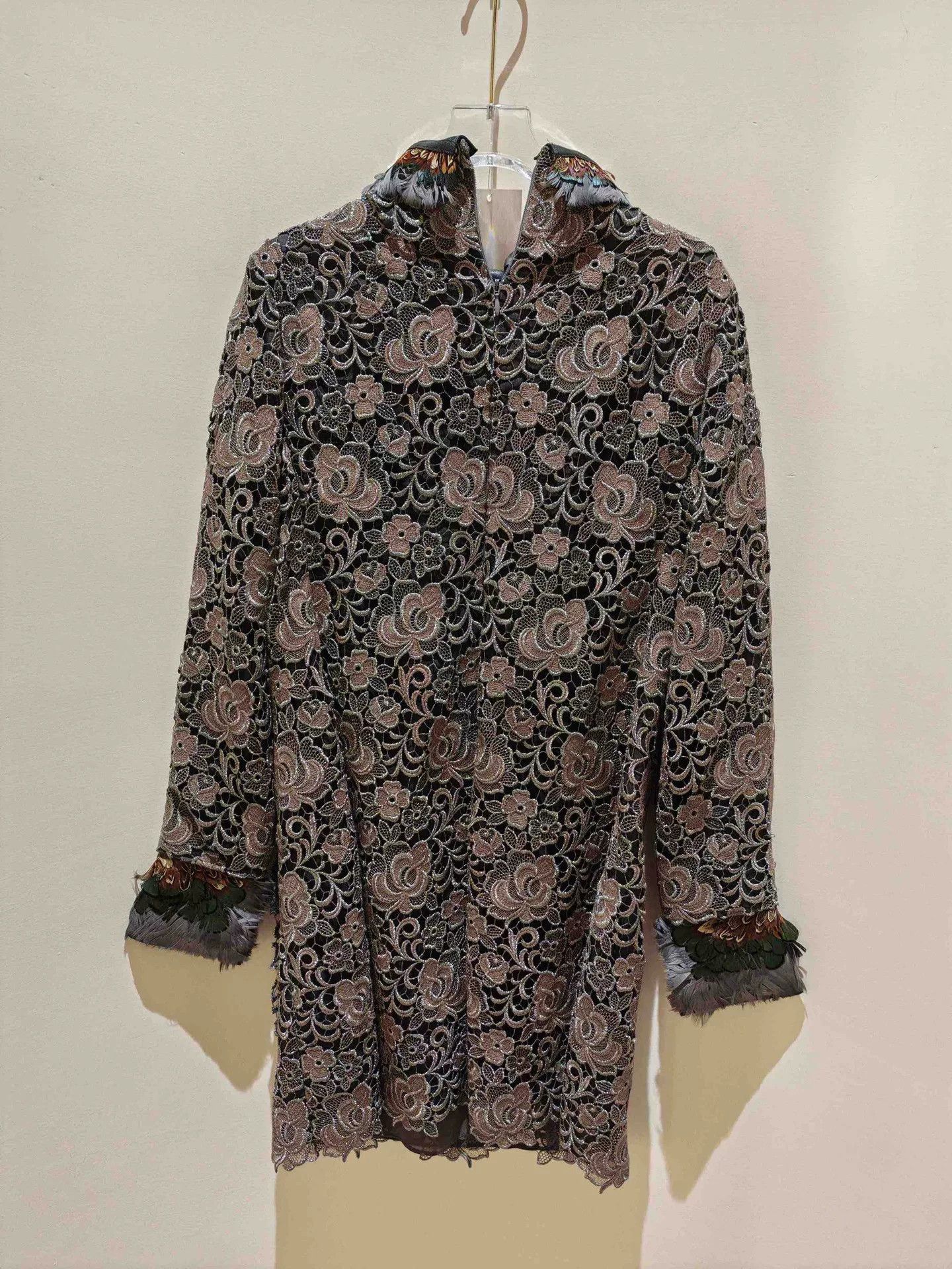 Valentino Valentino Haute Couture Brown Lace Dress Size S / US 4 / IT 40 - 4 Thumbnail