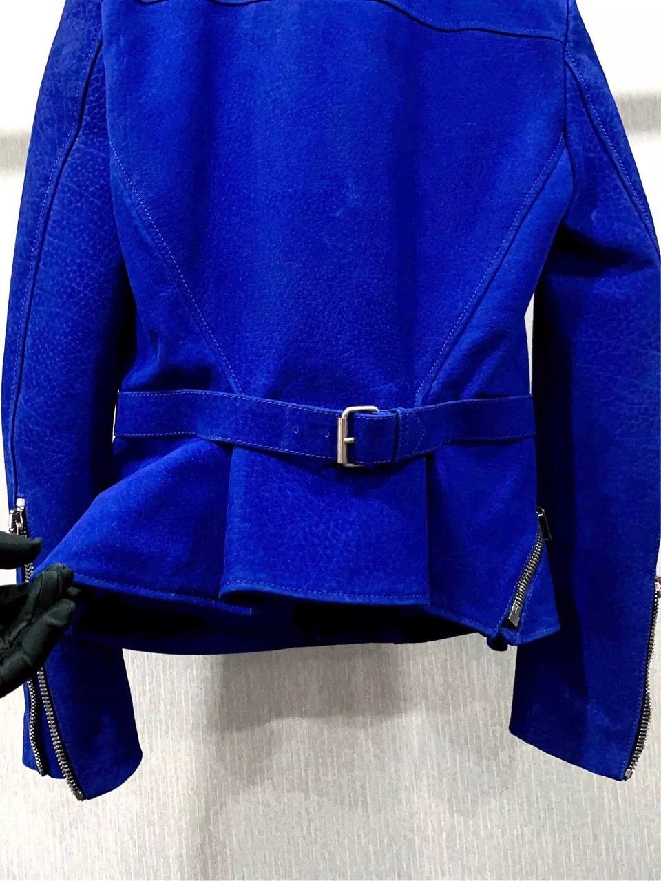 Alexander McQueen Alexander McQueen Blue Biker Jacket Size S / US 4 / IT 40 - 7 Thumbnail