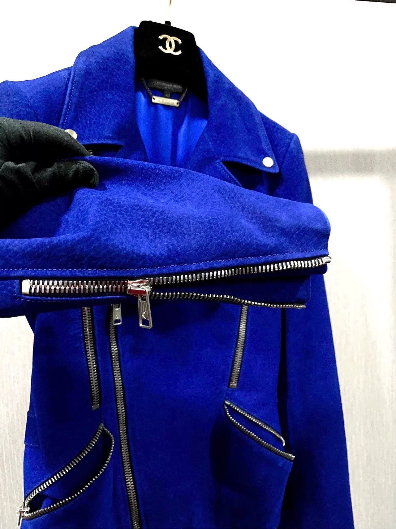 Alexander McQueen Alexander McQueen Blue Biker Jacket Size S / US 4 / IT 40 - 5 Thumbnail