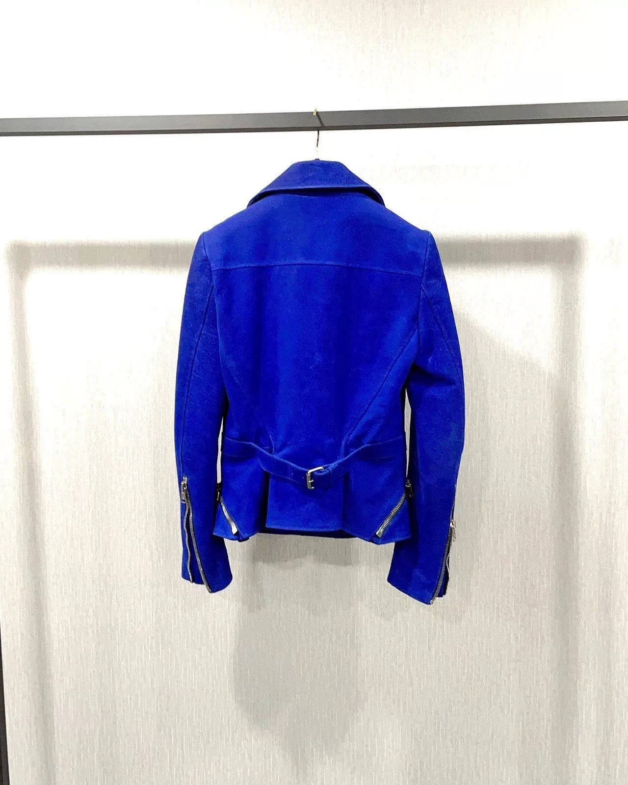 Alexander McQueen Alexander McQueen Blue Biker Jacket Size S / US 4 / IT 40 - 2 Thumbnail