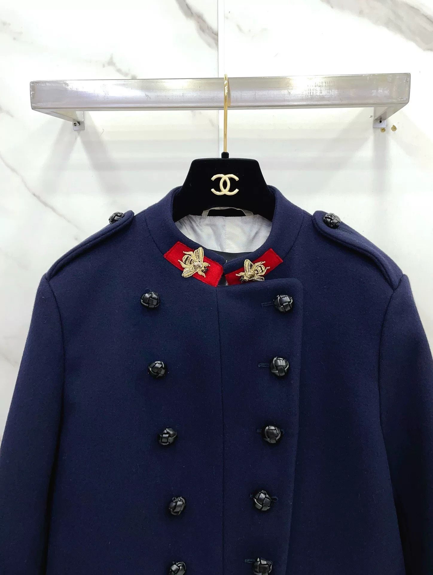 Gucci Gucci Dark Blue Gold Bee Coat Size US S / EU 44-46 / 1 - 3 Thumbnail