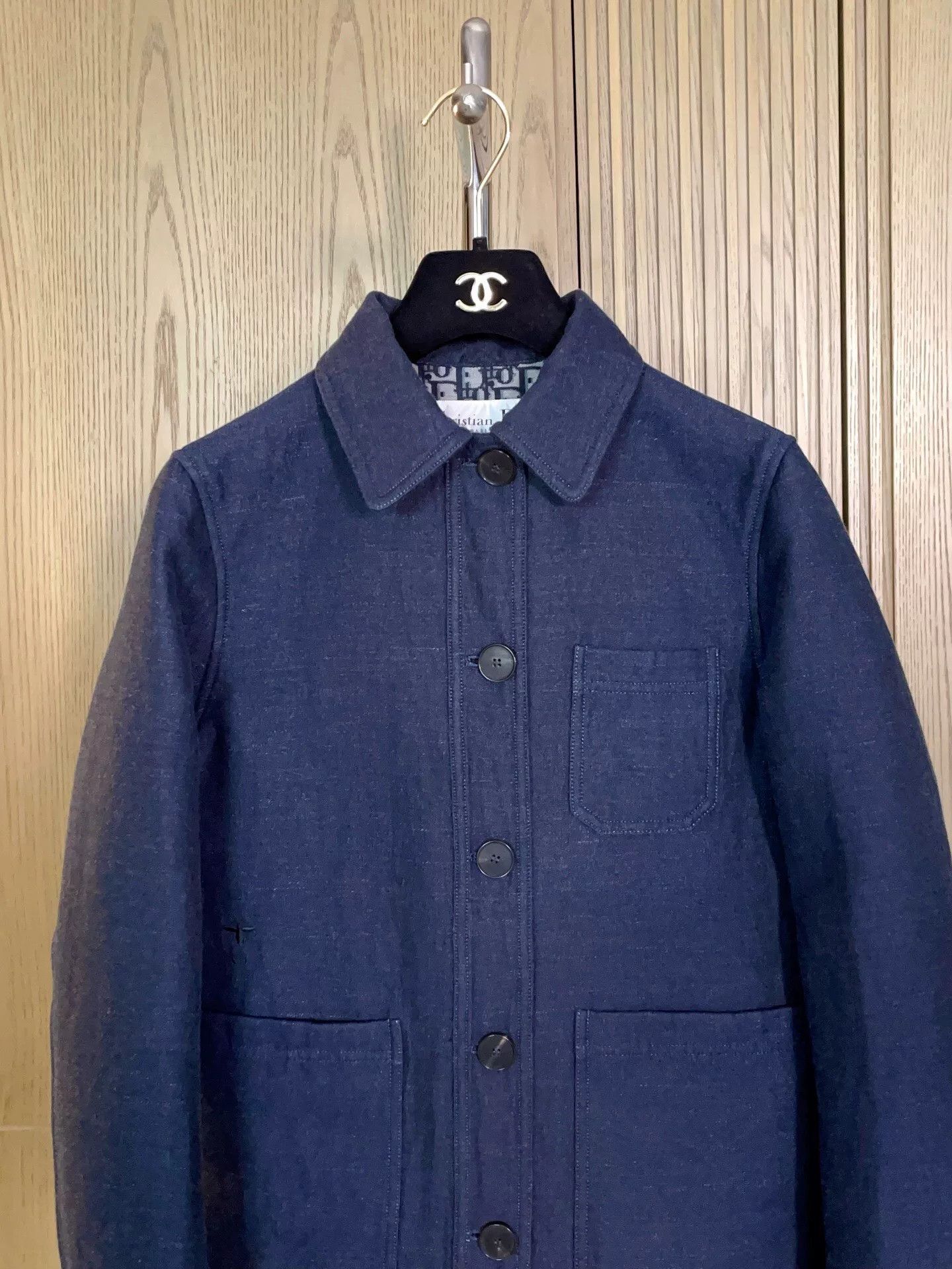 Dior Dior Navy Single-Breasted Double-Sided Coat Size XXS / US 00 / IT 34 - 3 Thumbnail