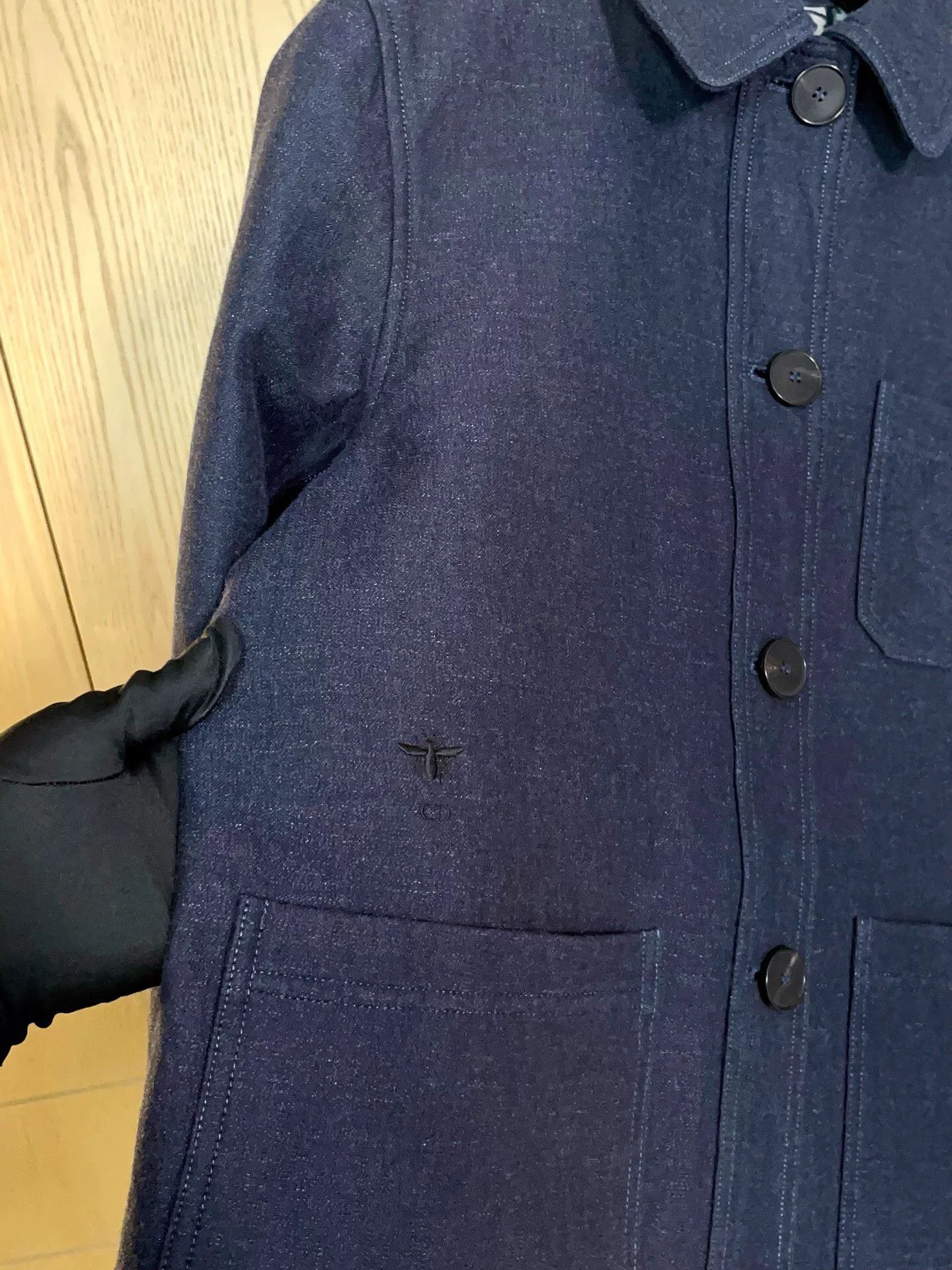 Dior Dior Navy Single-Breasted Double-Sided Coat Size XXS / US 00 / IT 34 - 6 Thumbnail