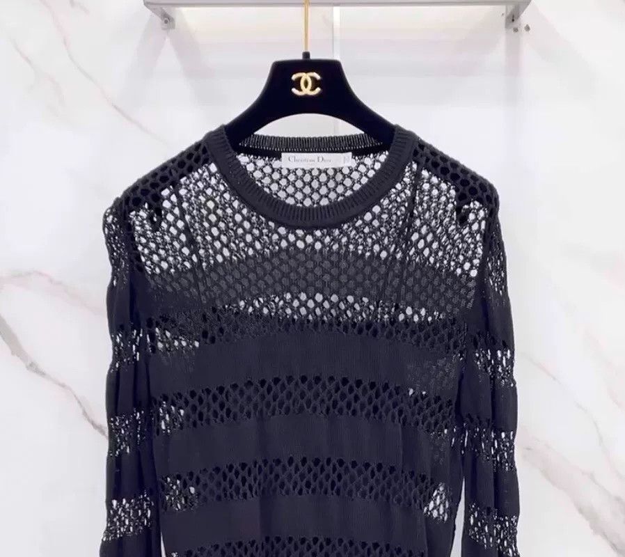 Dior Dior Black Openwork Knit Two-Piece Set Size M / US 6-8 / IT 42-44 - 3 Thumbnail