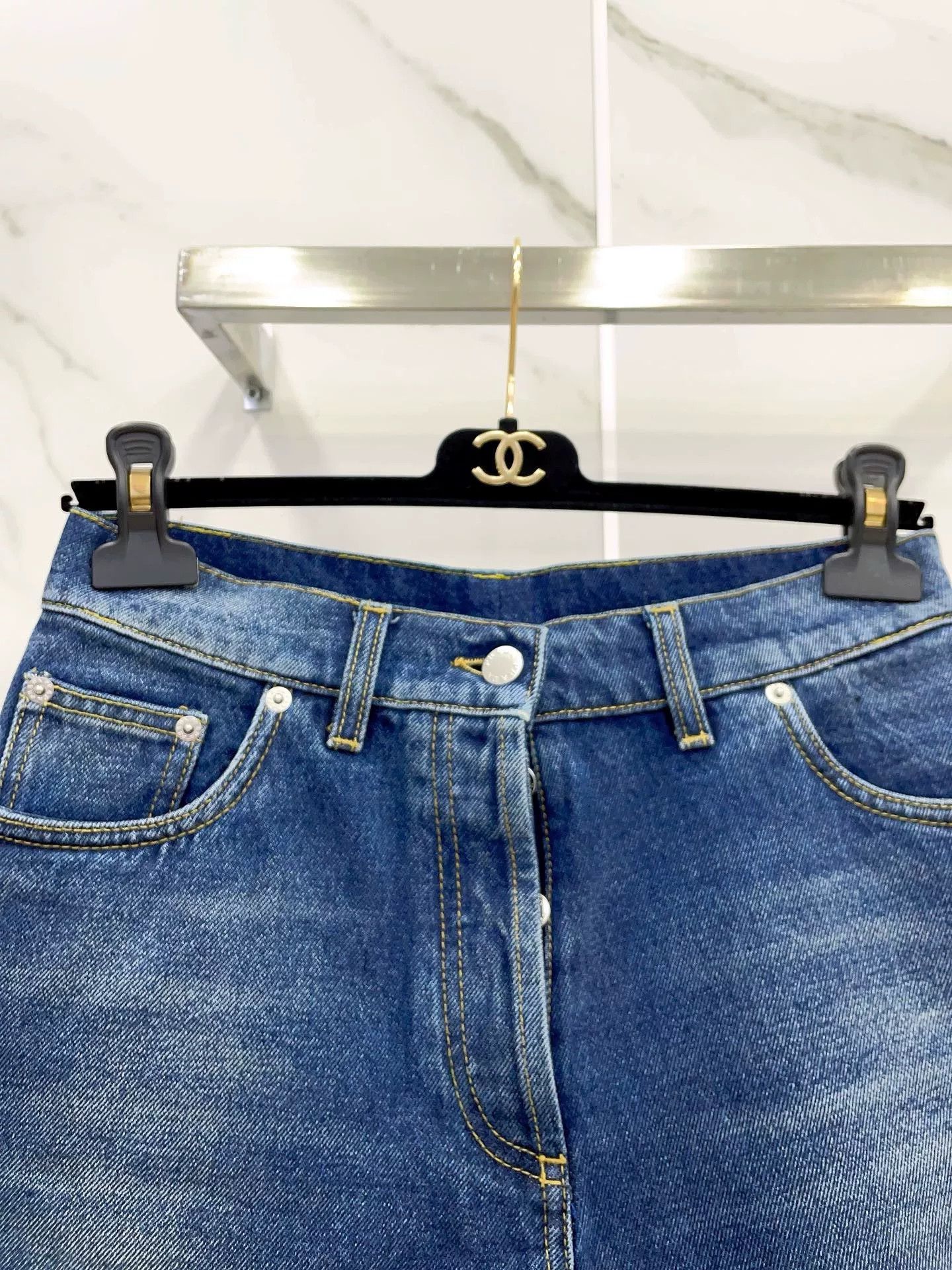 Prada Prada Women's Organic Denim Bermuda Shorts Size 25" / US 0 / IT 36 - 3 Thumbnail