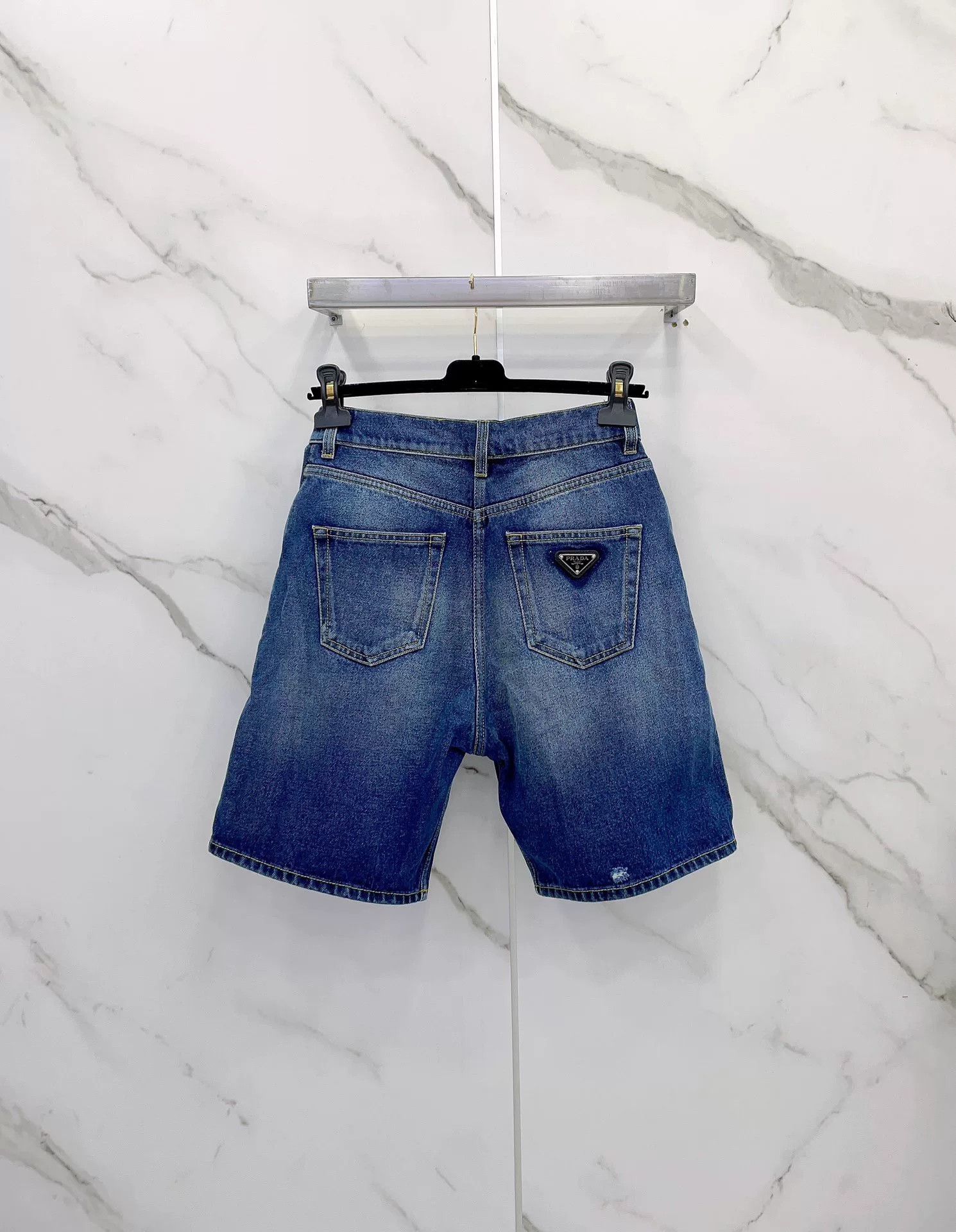 Prada Prada Women's Organic Denim Bermuda Shorts Size 25" / US 0 / IT 36 - 2 Thumbnail