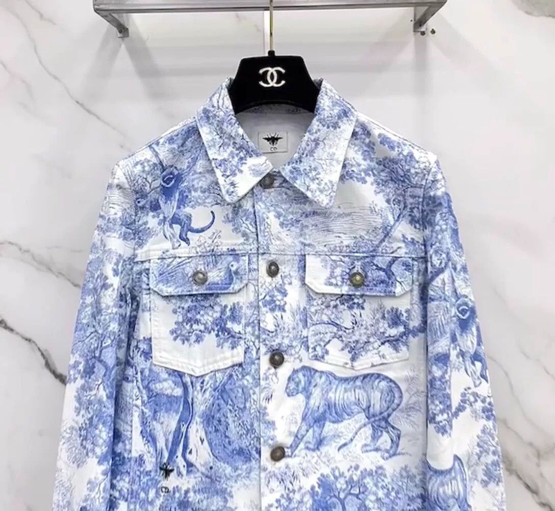 Dior Dior New Animal Jungle Print Denim Jacket Size XS / US 0-2 / IT 36-38 - 3 Thumbnail