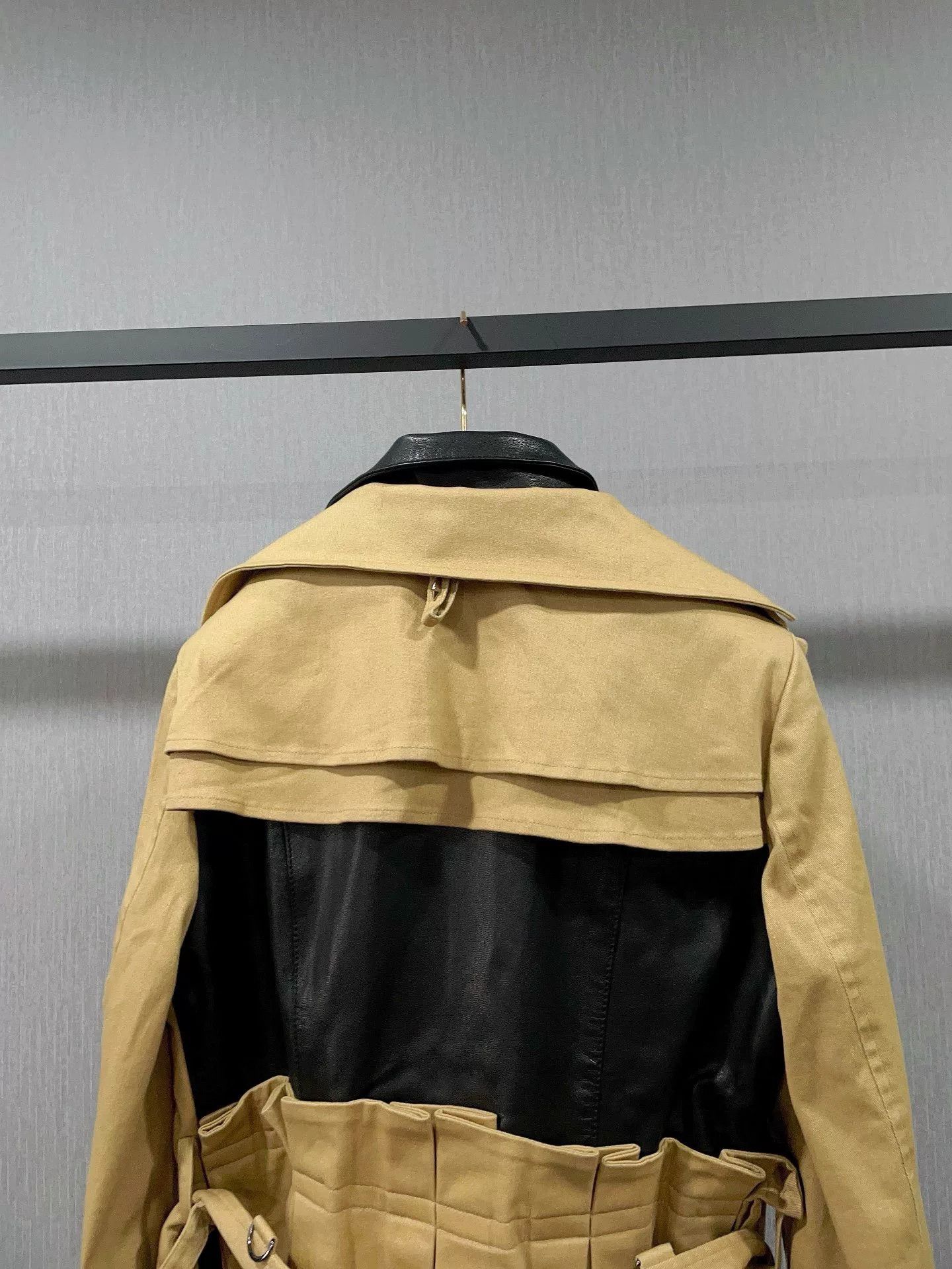 Yohan Serfaty Yohanix Khaki Leather Patchwork Coat Size M / US 6-8 / IT 42-44 - 4 Thumbnail