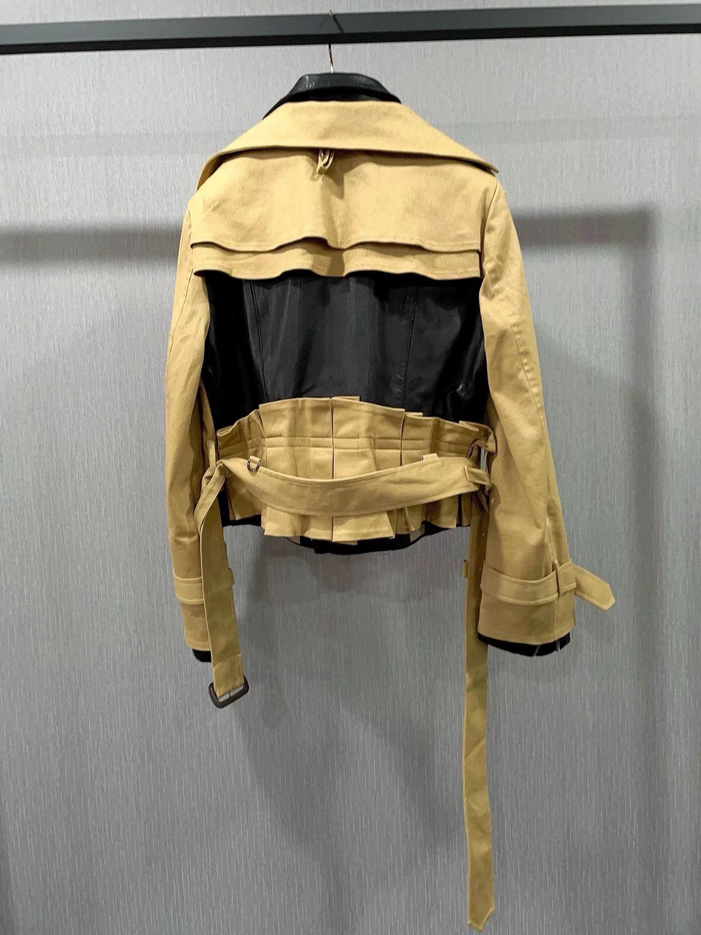Yohan Serfaty Yohanix Khaki Leather Patchwork Coat Size M / US 6-8 / IT 42-44 - 5 Thumbnail