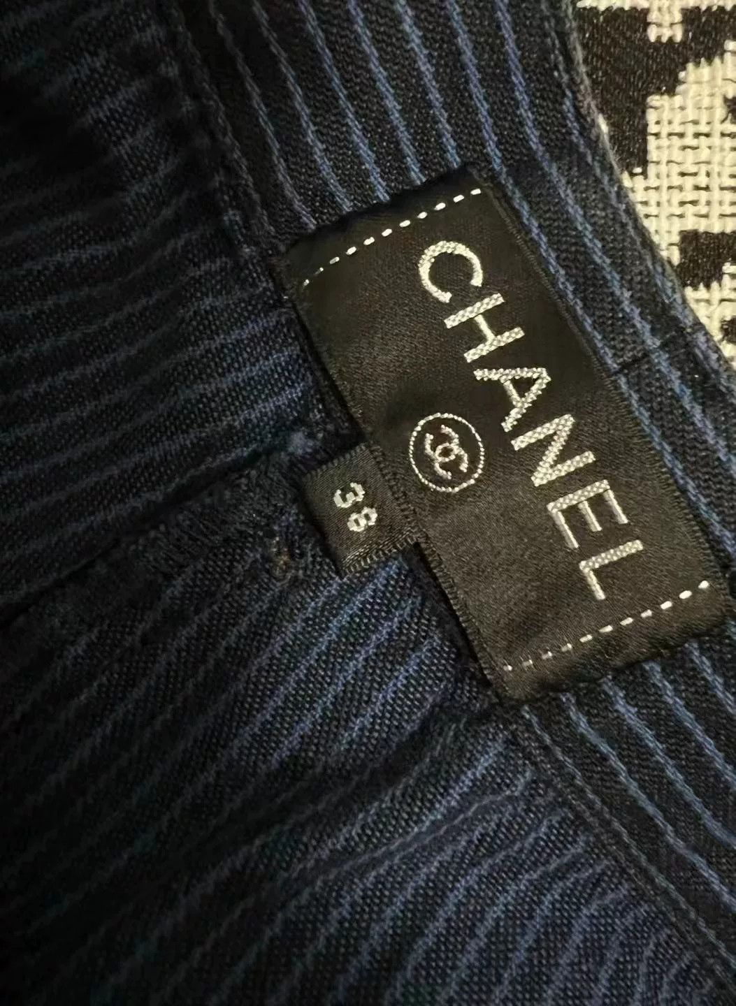 Chanel Chanel Blue Stripe Double C Denim Shorts Size 38" / US 16 / IT 52 - 7 Thumbnail