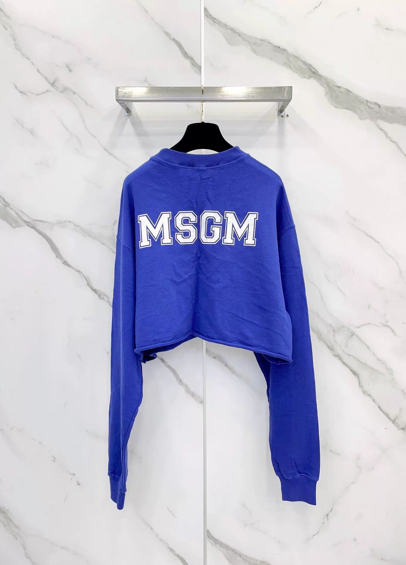 MSGM MSGM Blue Letter Logo Short Sweatshirt Size M / US 6-8 / IT 42-44 - 2 Thumbnail