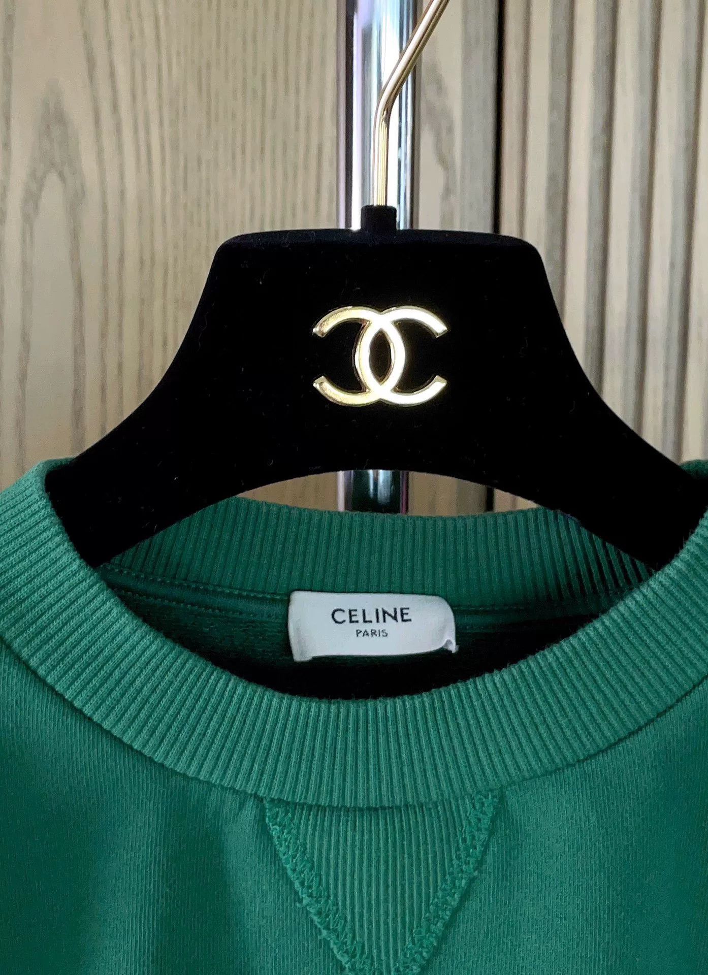 Celine Celine Green Logo Short Sweatshirt Size S / US 4 / IT 40 - 7 Thumbnail