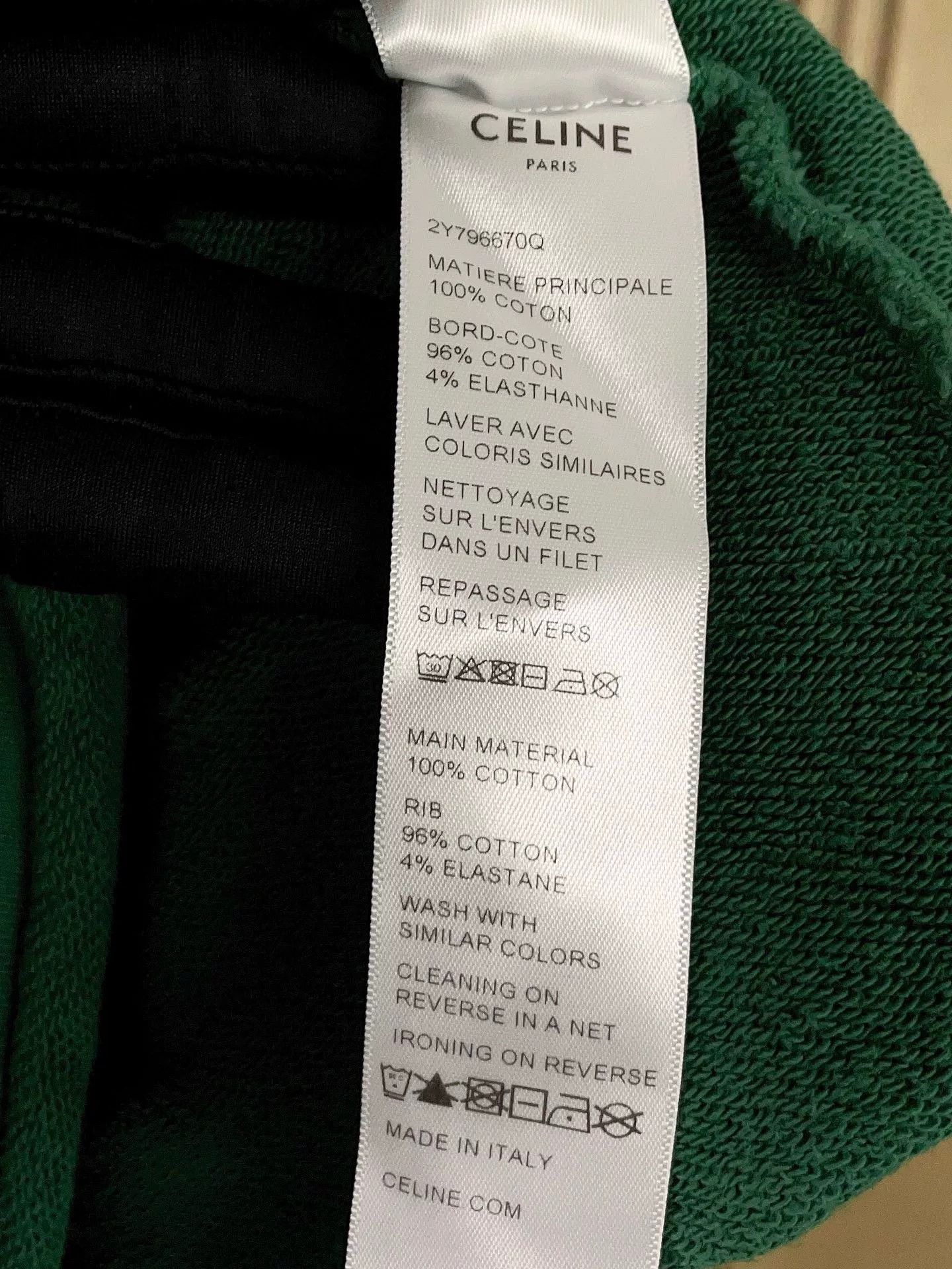 Celine Celine Green Logo Short Sweatshirt Size S / US 4 / IT 40 - 9 Thumbnail