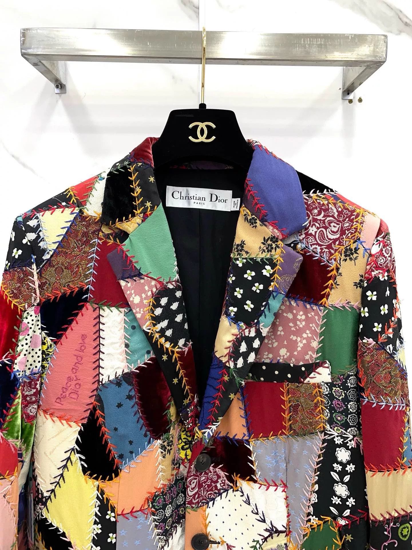 Dior Dior Silk Embroidered Patchwork Blazer Size S / US 4 / IT 40 - 3 Thumbnail