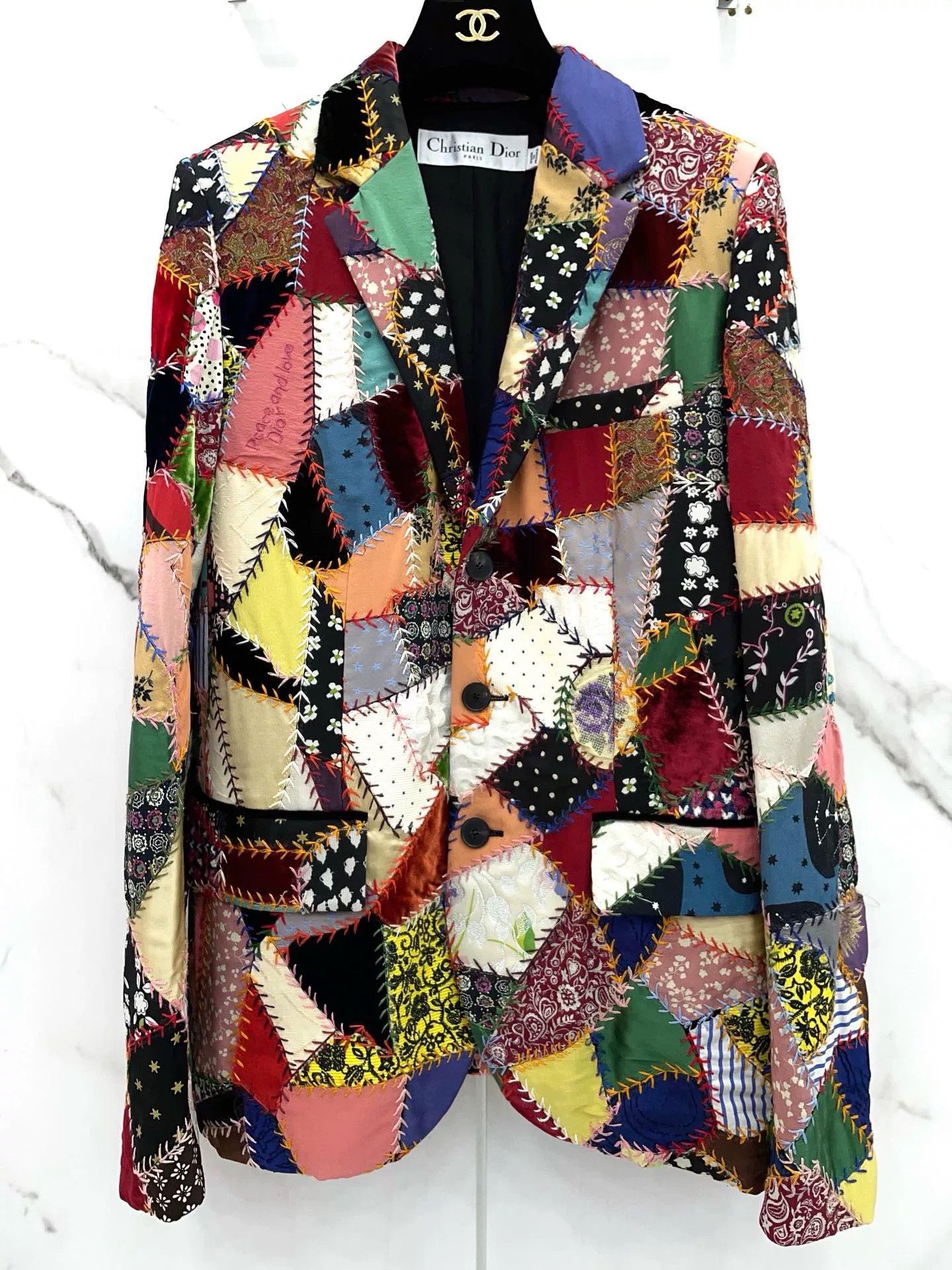 Dior Dior Silk Embroidered Patchwork Blazer Size S / US 4 / IT 40 - 4 Thumbnail